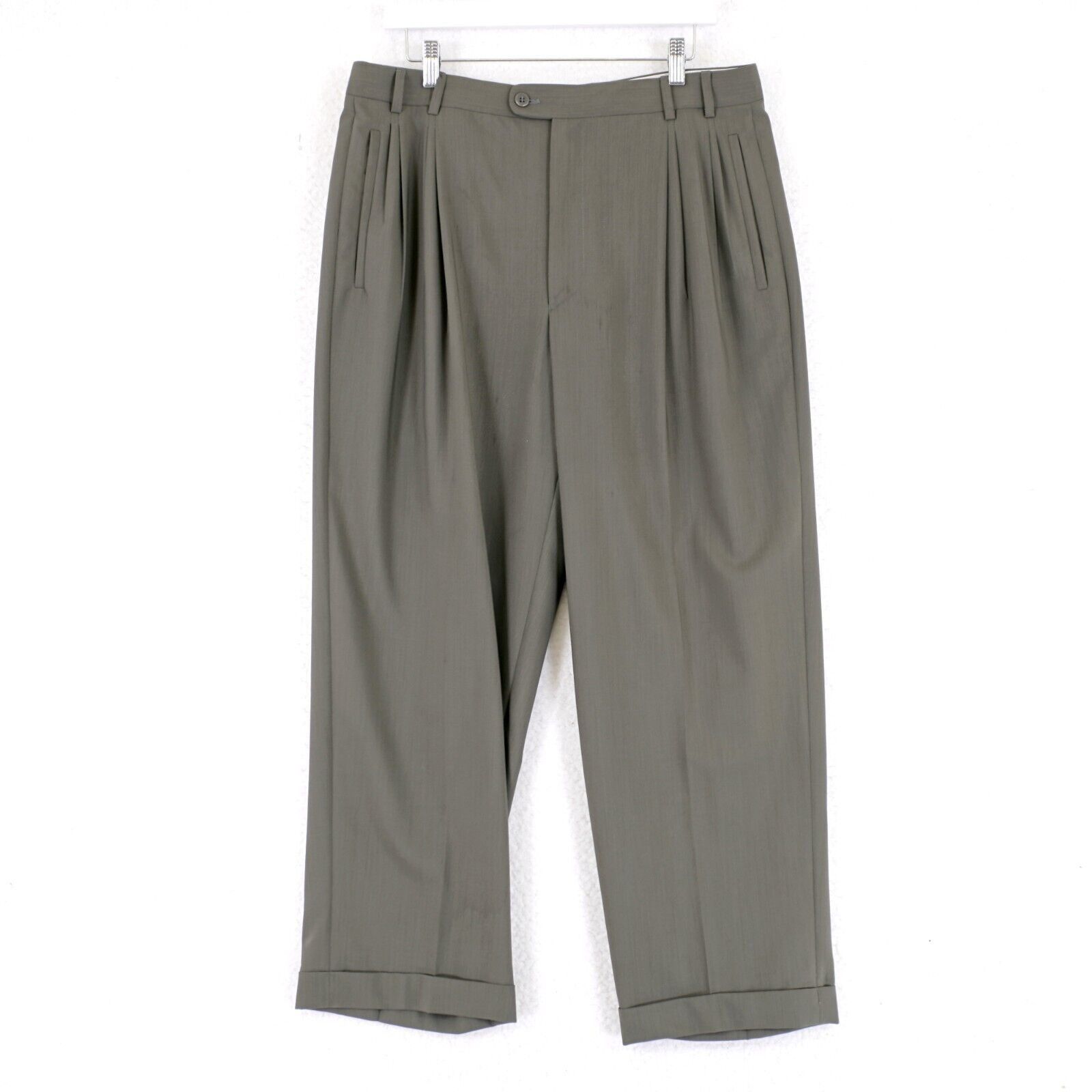 Zanella DAMAGED Zanella Jesse Wool Green 35/28 Dress Pants High Rise Size 34R - 1 Thumbnail