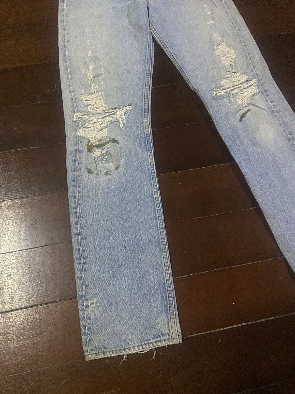Levi's Vintage 80s Levis 501 Faded Blue Jeans distressed Size US 32 / EU 48 - 3 Thumbnail