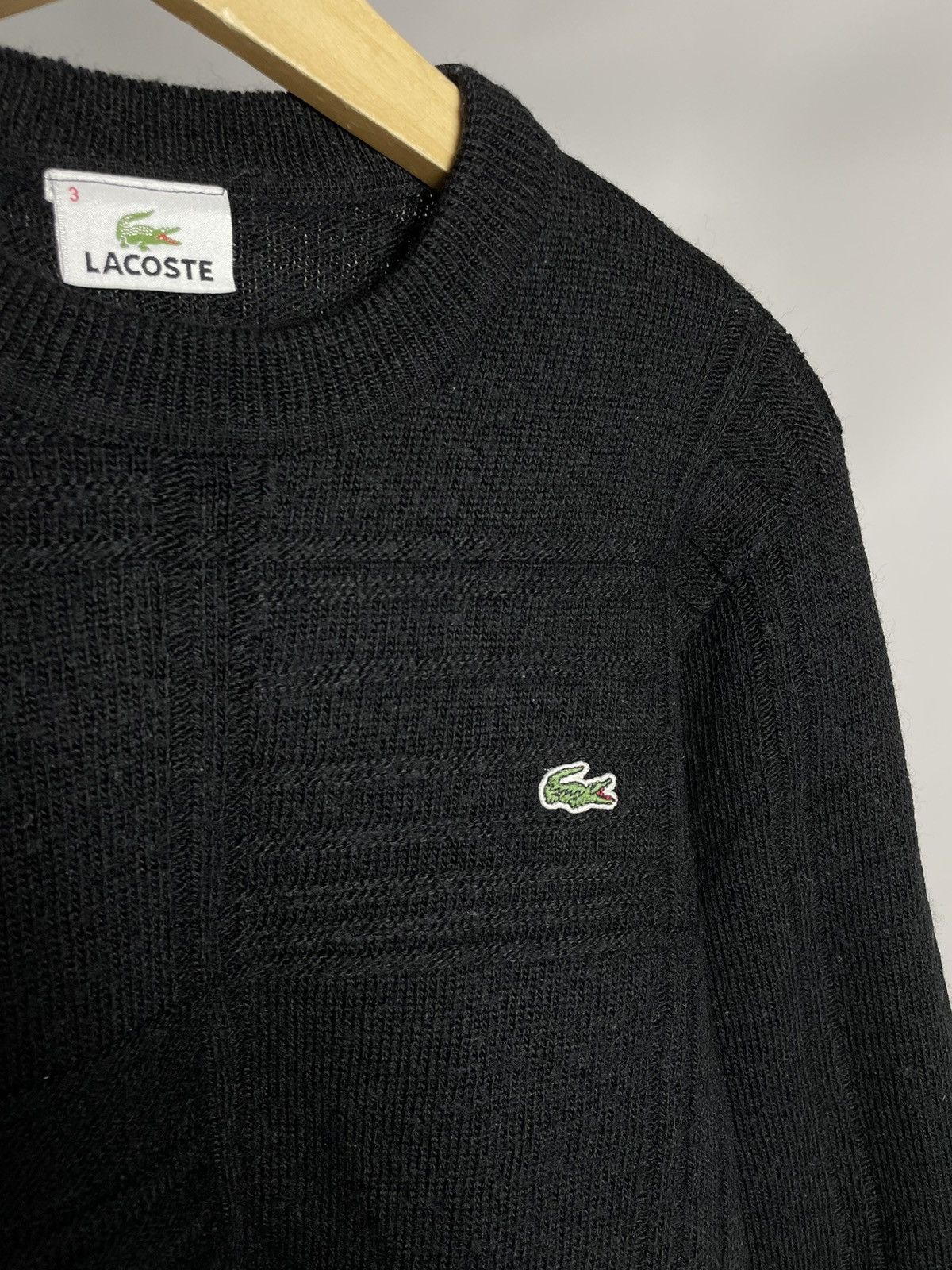 Lacoste × Vintage VINTAGE 🐈‍⬛ Lacoste Black Knitted Sweater Size US M / EU 48-50 / 2 - 5 Thumbnail