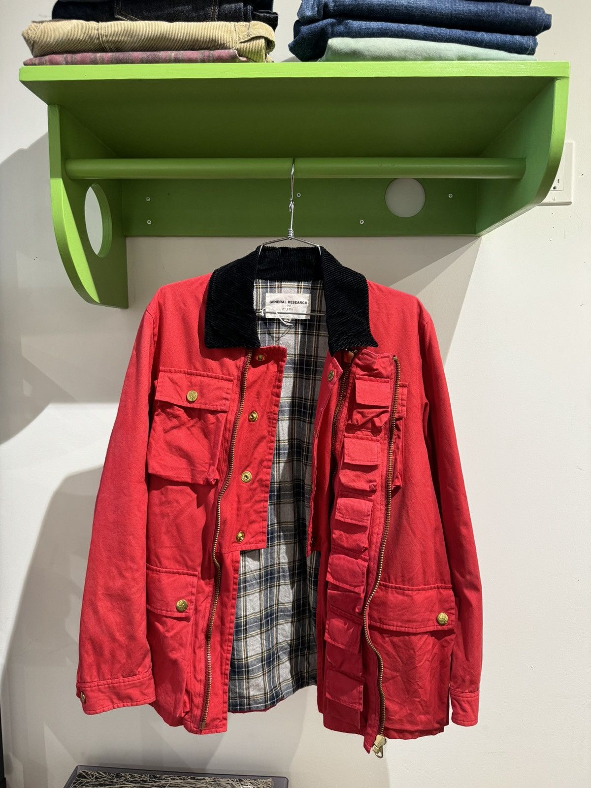 image of General Research 1998 Parasite Dual Zipper Pocket Jacket in Red, Men's (Size Medium)