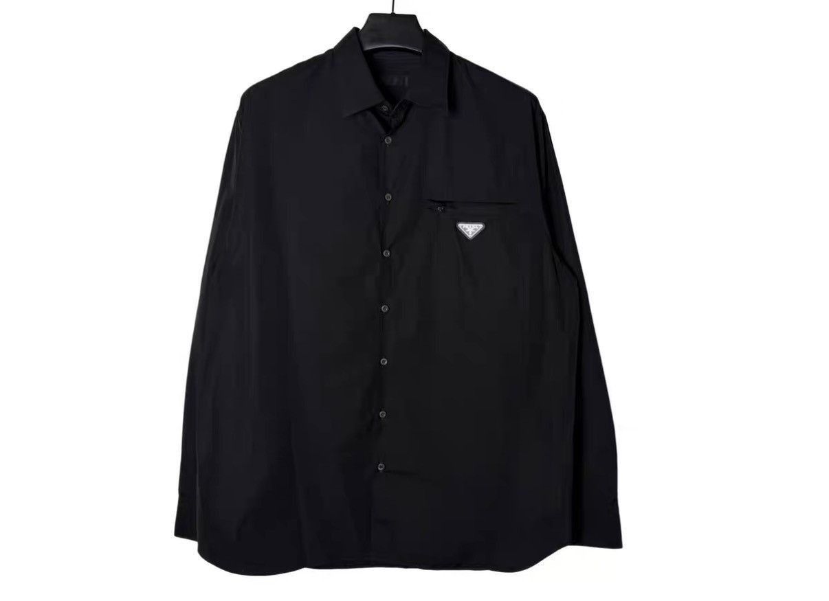 Prada Black Long Sleeve Button-Up Shirt XL Size US XL / EU 56 / 4 - 1 Thumbnail
