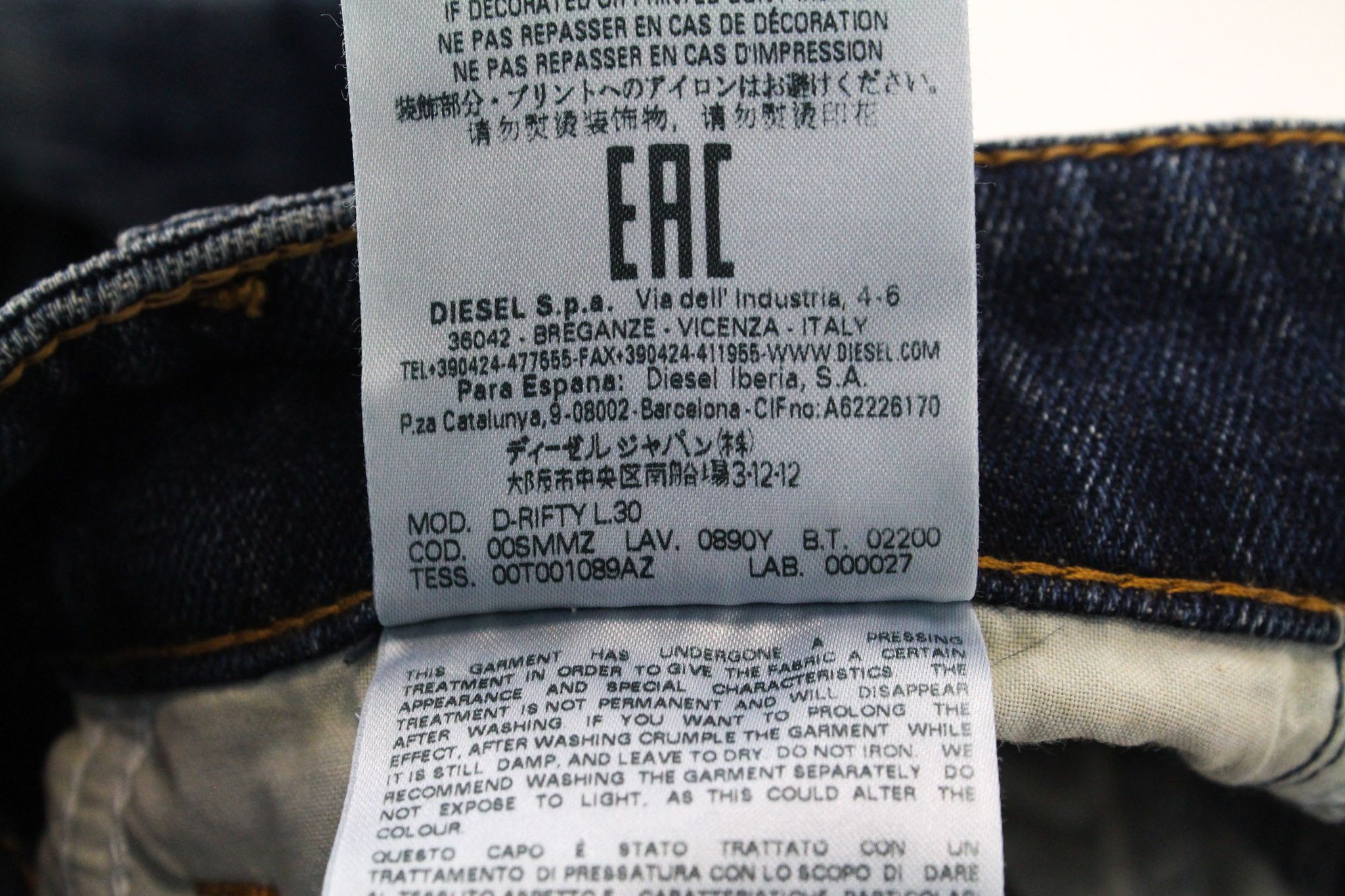 Diesel D-RIFTY 0890Y W23/L30 Blue Distressed Jeans 69766 Size 23" - 9 Thumbnail