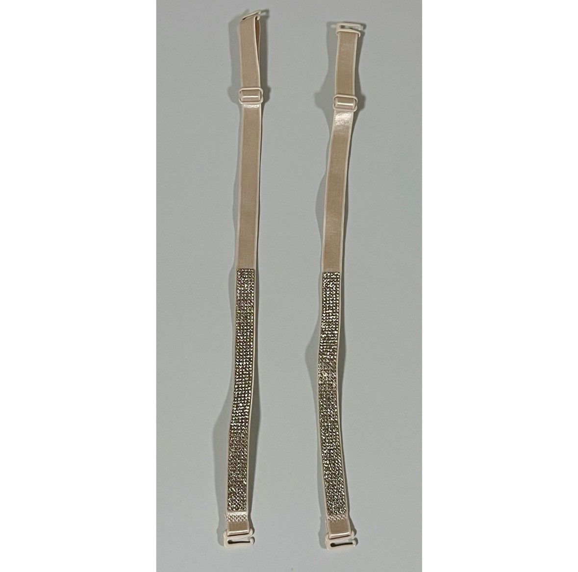 Vintage Tan Diamond Bra Straps Hosiery Lingerie Matching Set of 2 💎 Size ONE SIZE - 1 Thumbnail
