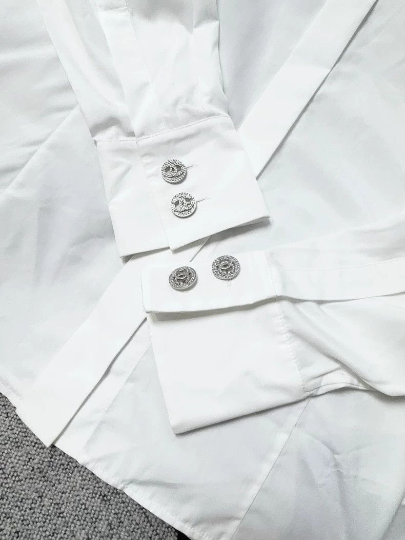 Chanel Chanel 20p White Bow Diamond Button Shirt Size M / US 6-8 / IT 42-44 - 7 Thumbnail