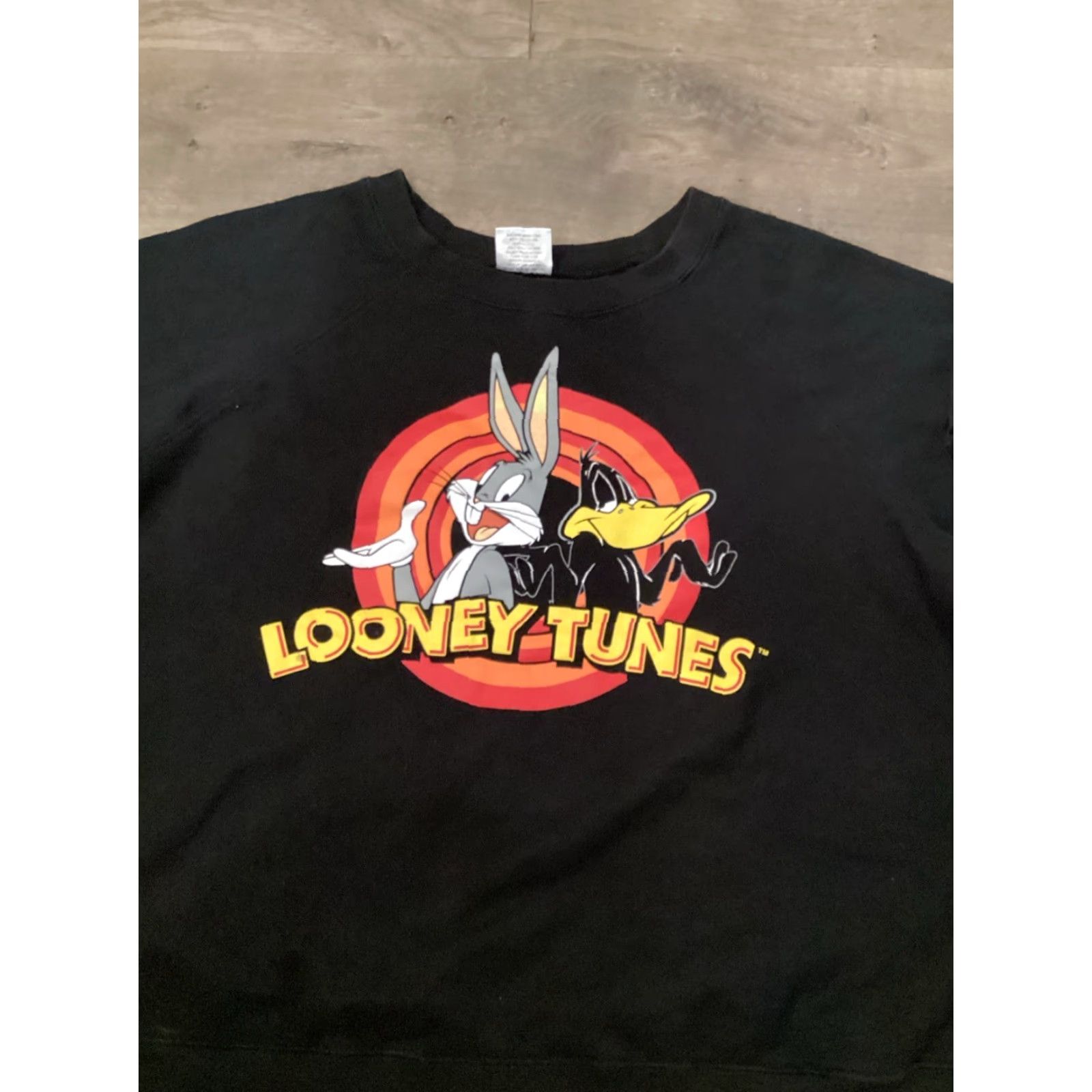 Vintage VINTAGE Looney Tunes Bugs Bunny Daffy Duck Sweater Men 3XL Black Crew Neck Long Sleeve Knit 100% Cotton 90s Biker Logo USA Size US XXL / EU 58 / 5 - 2 Thumbnail
