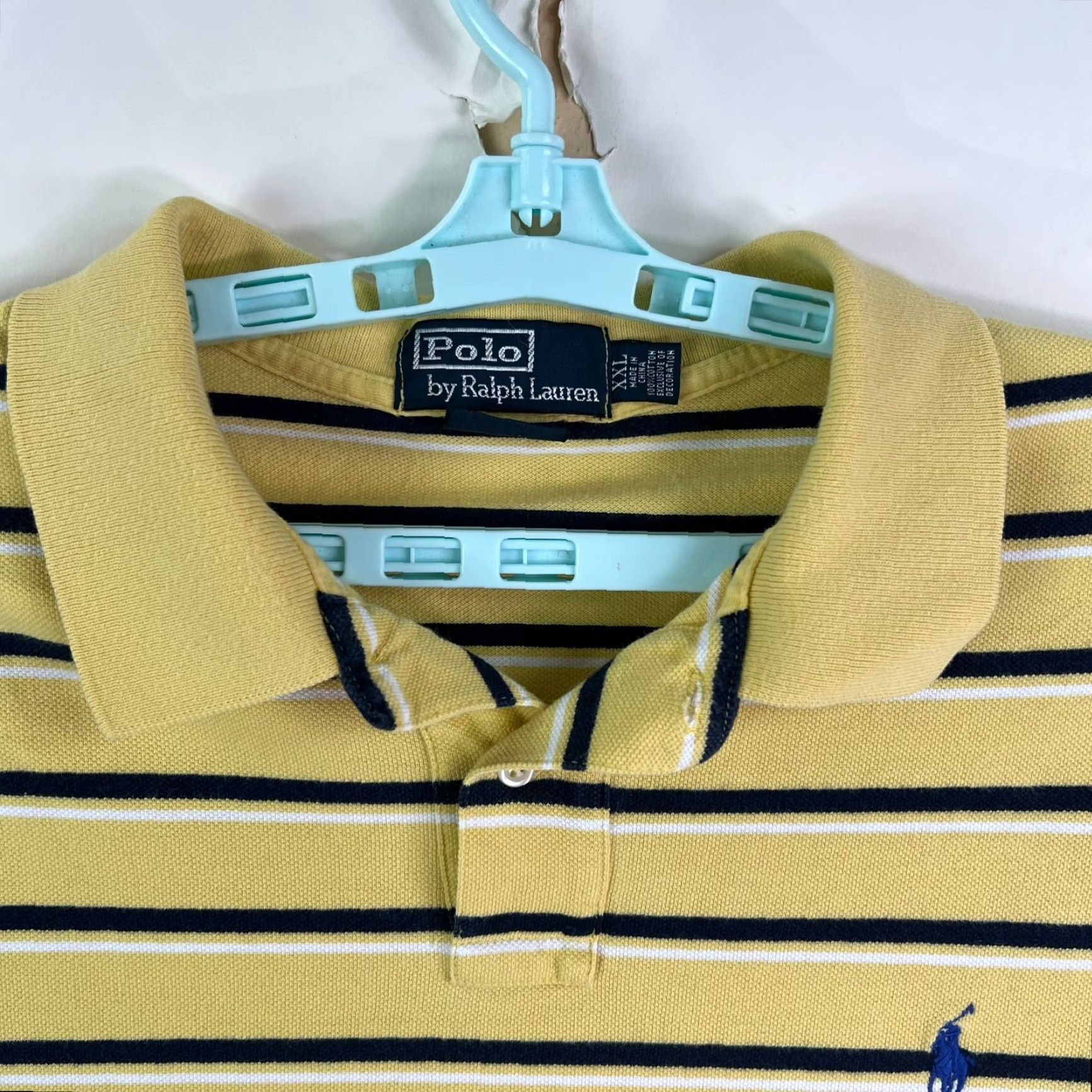 Ralph Lauren Ralph Lauren Polo Shirt Mens 2XL Short Sleeve Striped Yellow Custom Size US XXL / EU 58 / 5 - 4 Thumbnail