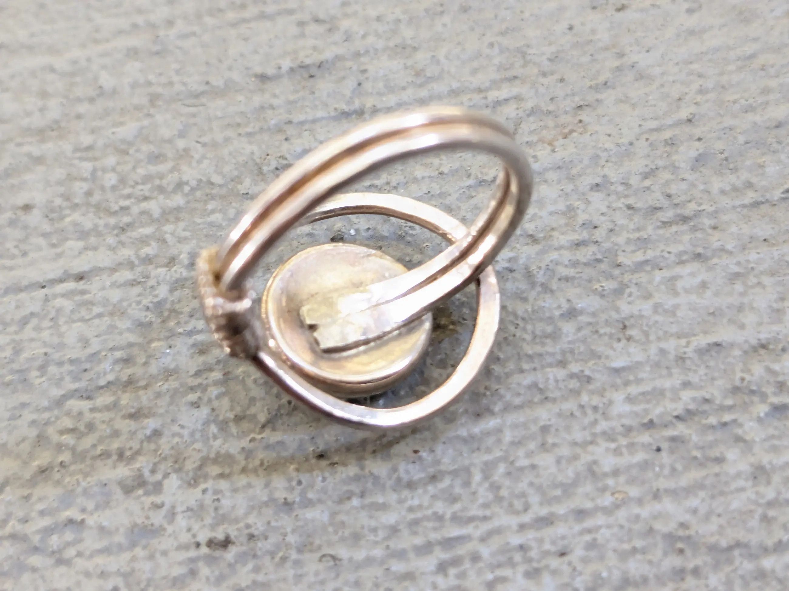 Jewelry Vintage Sterling Silver Ring Blue Opal 6 Round Blue Modern Size ONE SIZE - 5 Thumbnail