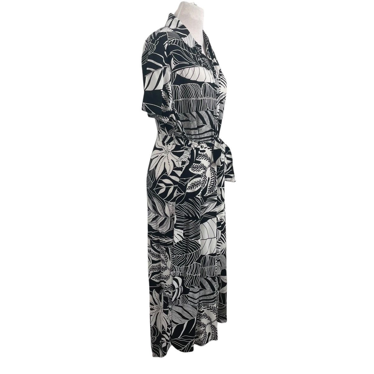 Farm Rio FARM Rio Adonidia Shirtdress Midi Large Black White Size L / US 10 / IT 46 - 8 Thumbnail