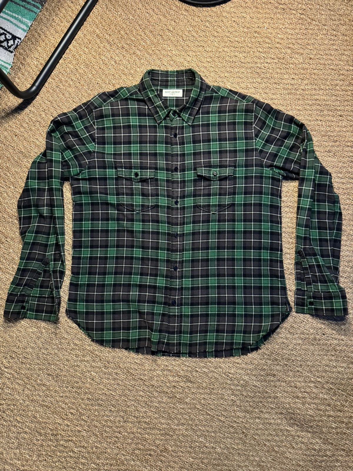 Anthony Vaccarello × Saint Laurent Paris Flannel Saint Laurent Paris Size US M / EU 48-50 / 2 - 1 Thumbnail