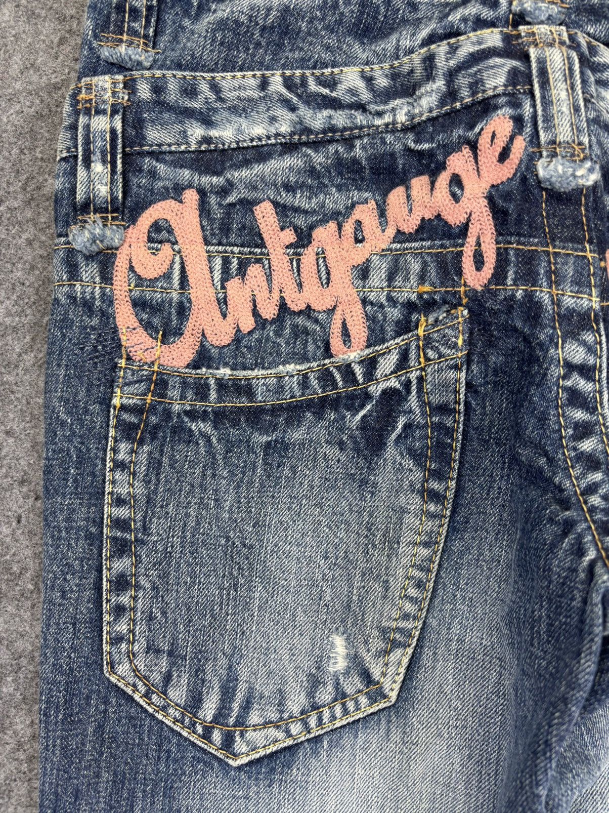 Japanese Brand 💥Double Waist💥Antgauge Rare Fades Distressed Denim F799 Size 29" - 12 Thumbnail