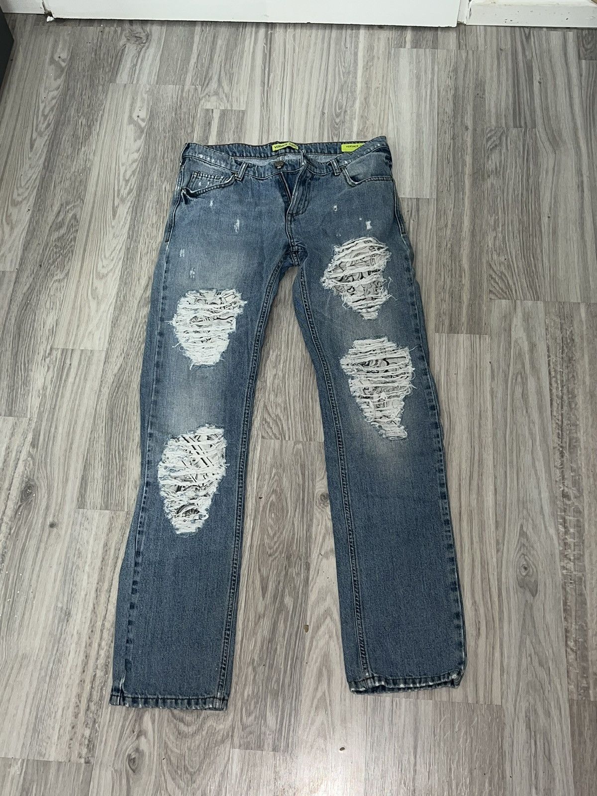 image of Versace Jeans Couture Versace Jeans Distressed in Blue, Men's (Size 31)