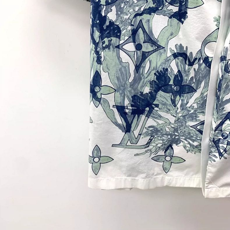 Louis Vuitton Louis Vuitton 23 blue seaweed monogrammed cotton short sle Size US L / EU 52-54 / 3 - 4 Thumbnail