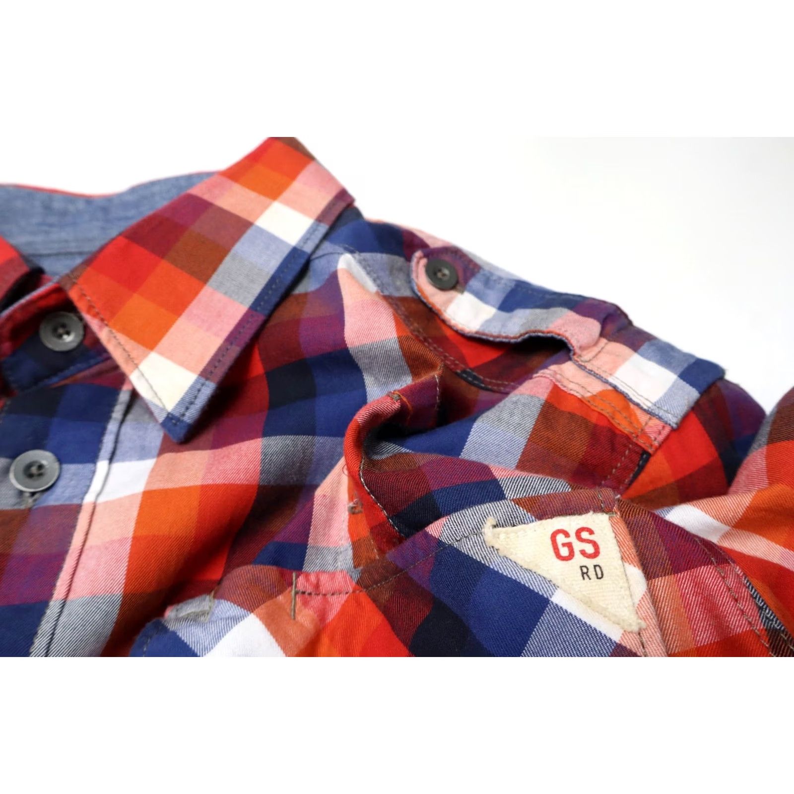 G-Star G-STAR Tunnel Louis Shirt Men's LARGE Red/Blue Checked Pocket Logo Size US L / EU 52-54 / 3 - 6 Thumbnail