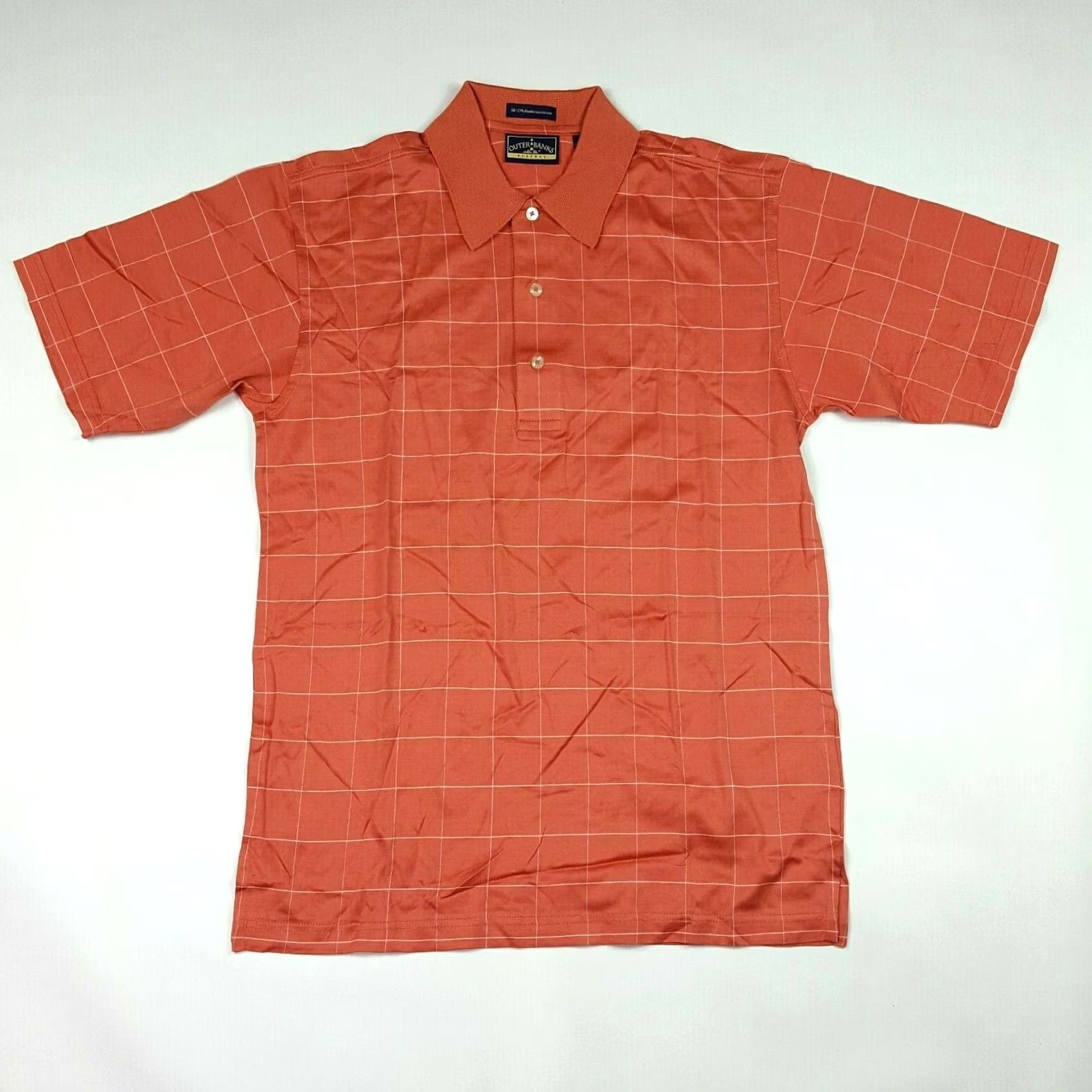 Vintage VINTAGE Outer Banks Salmon Plaid Polo Shirt - Short Sleeve - Size S - Men Size US S / EU 44-46 / 1 - 2 Thumbnail