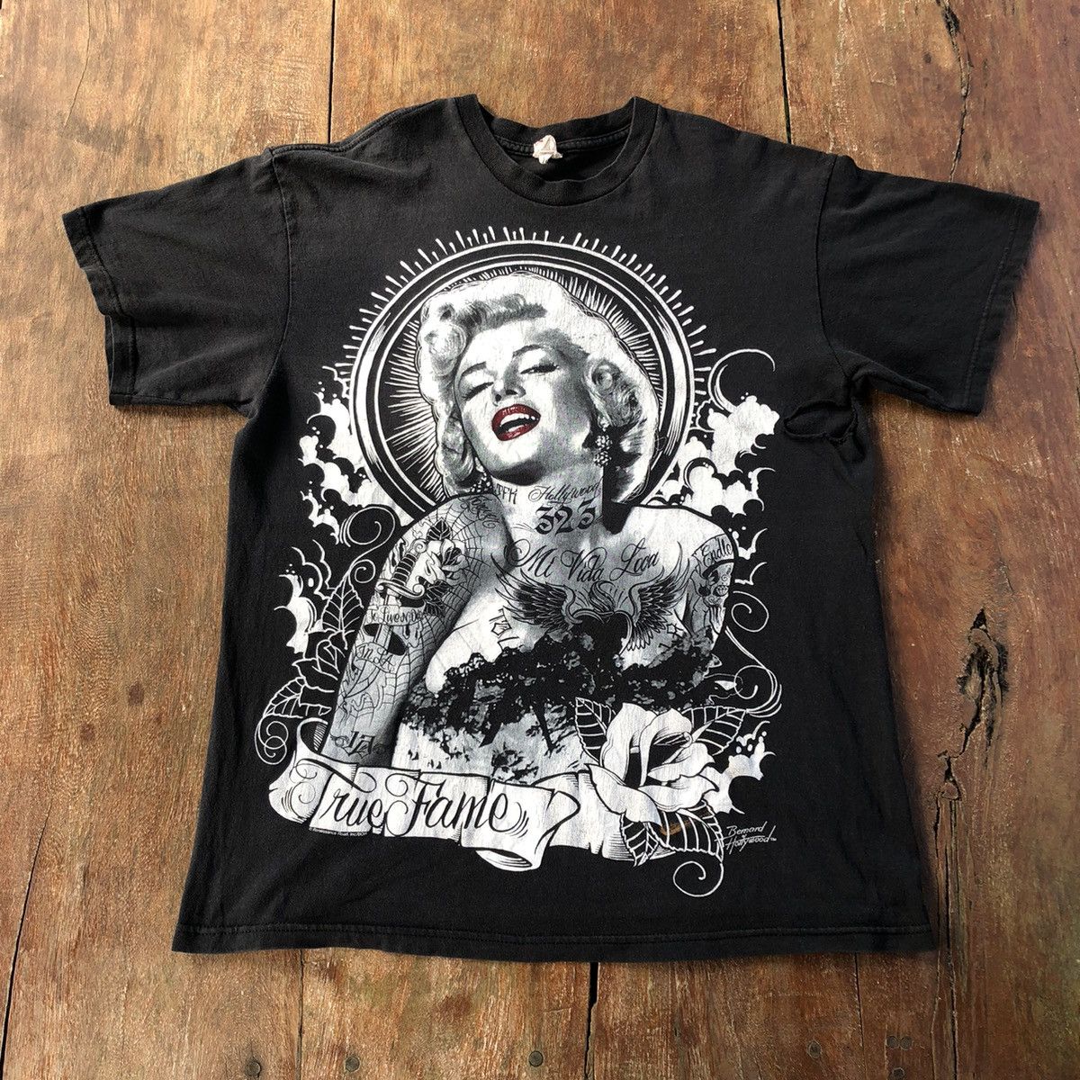 Naked & Famous Vintage Thrashed Faded Marilyn Monroe Art T Shirt Size US L / EU 52-54 / 3 - 2 Thumbnail