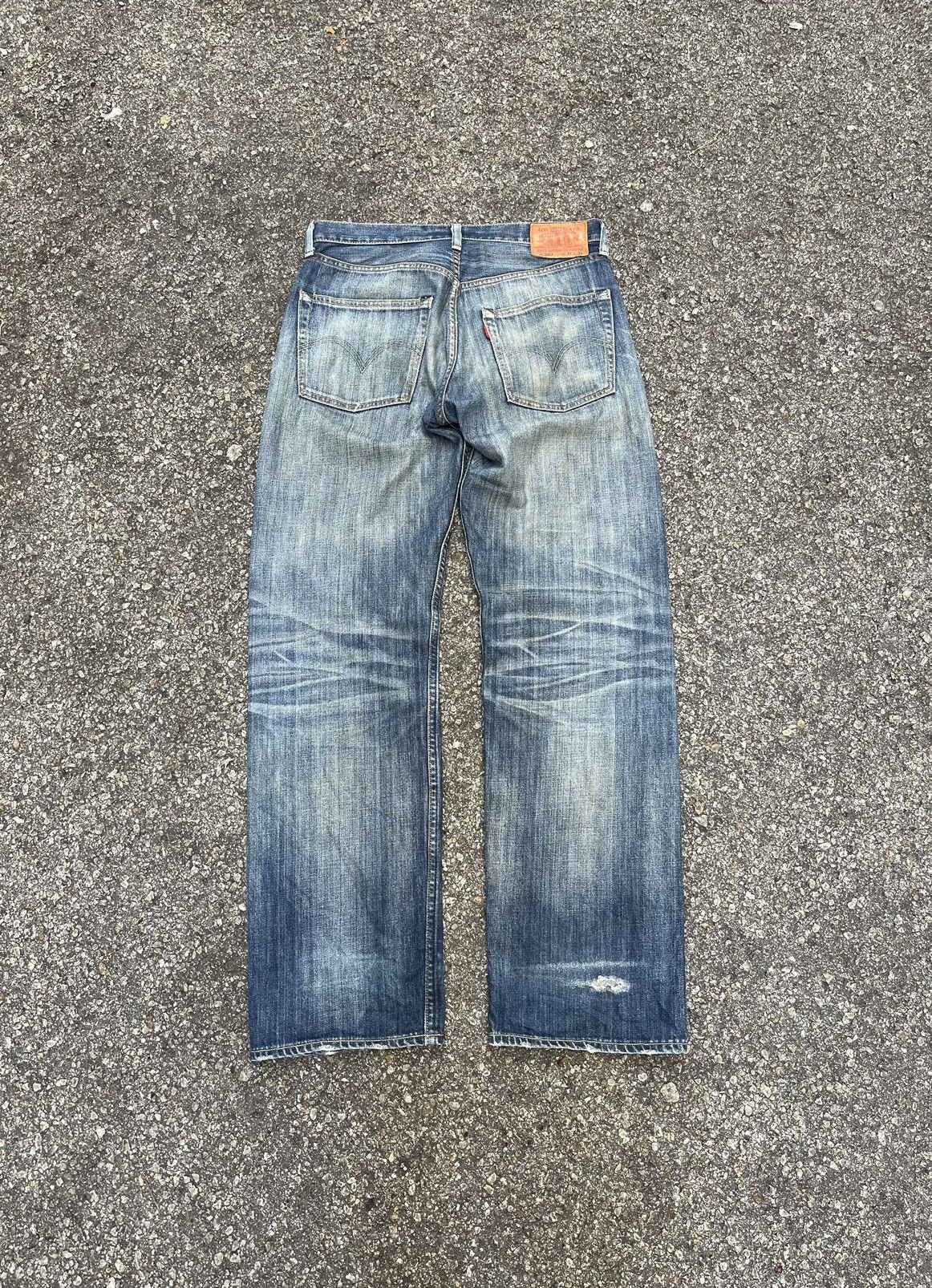 Levi's Vintage Levis 503 Redline Distressed Jeans Rusty Wash Denim Size US 31 - 13 Thumbnail