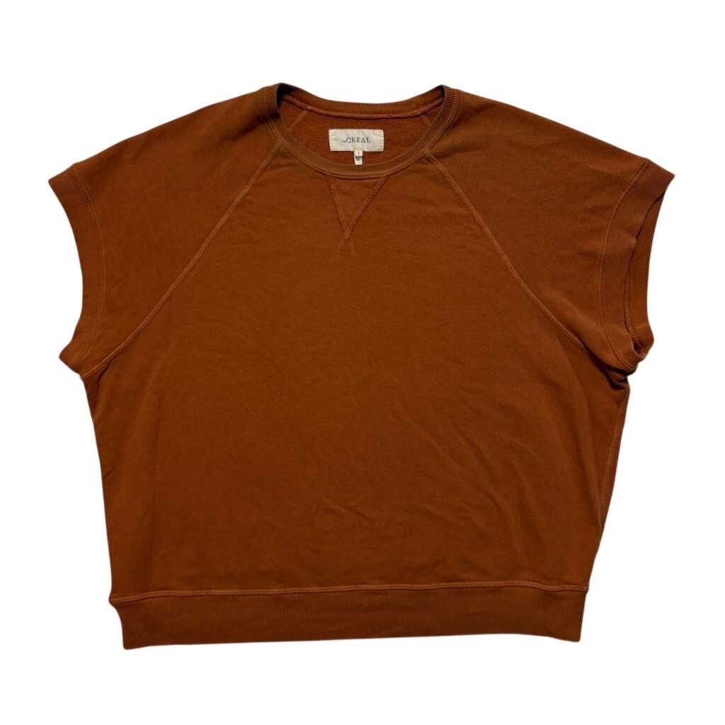 The Great Cotton Raglan Pullover Sweatshirt Brown Size 3