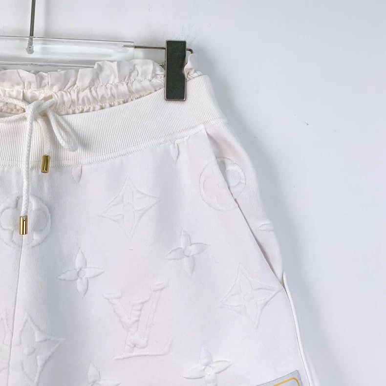 Louis Vuitton Louis Vuitton size s 24 white logo embossed cotton lace-up Size 24" / US 00 / IT 34 - 3 Thumbnail