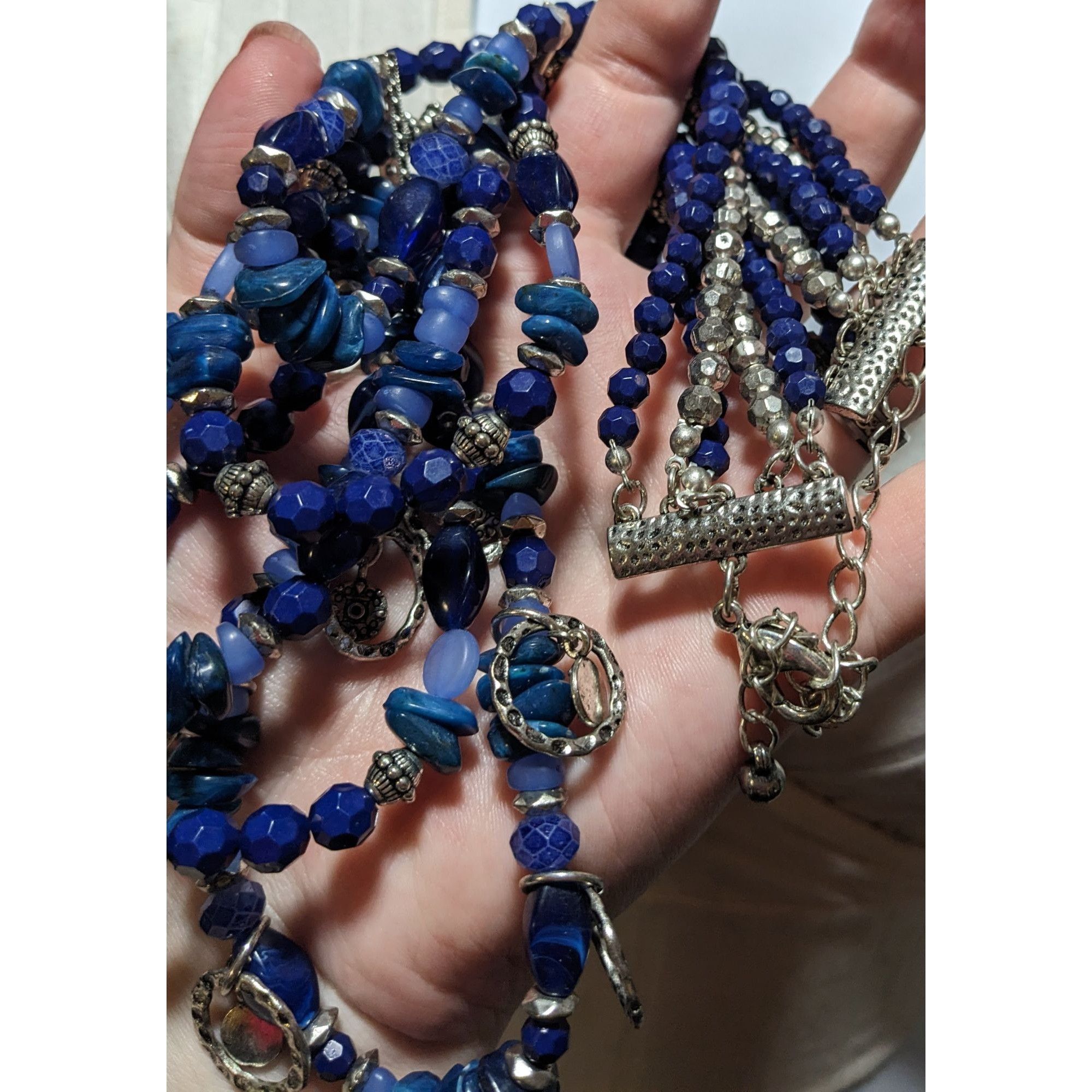 Other Silver And Blue Bohemian Bib Necklace Size ONE SIZE - 8 Thumbnail