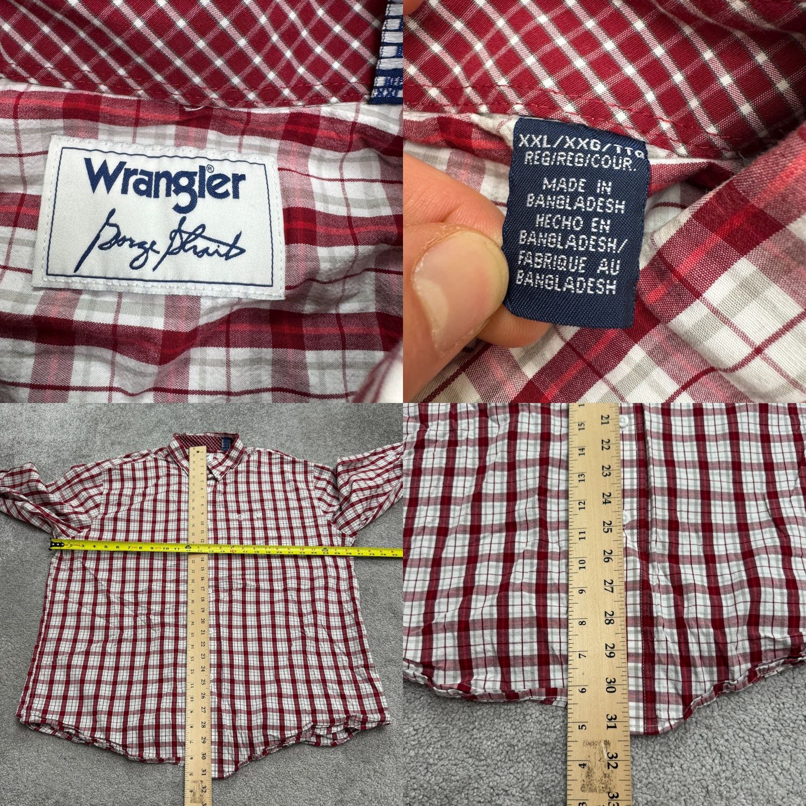 Wrangler Wrangler George Strait Western Shirt Men 2XL Red Plaid Cotton Button-Down Size US XXL / EU 58 / 5 - 8 Thumbnail