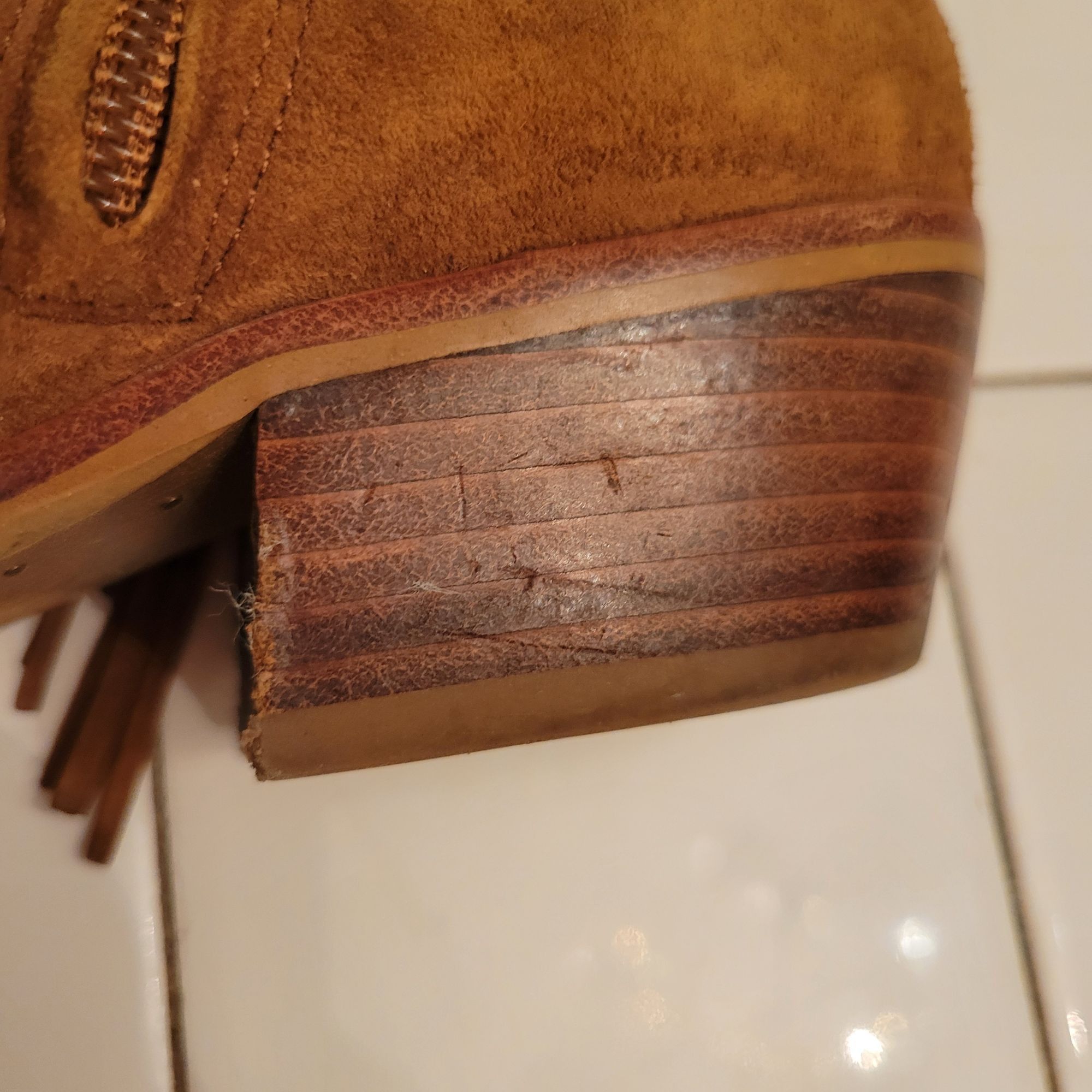 Sam Edelman Sam Edelman 8.5M Suede Leather Ankle Boots Fringe Western Bo Size US 8.5 / IT 38.5 - 9 Thumbnail