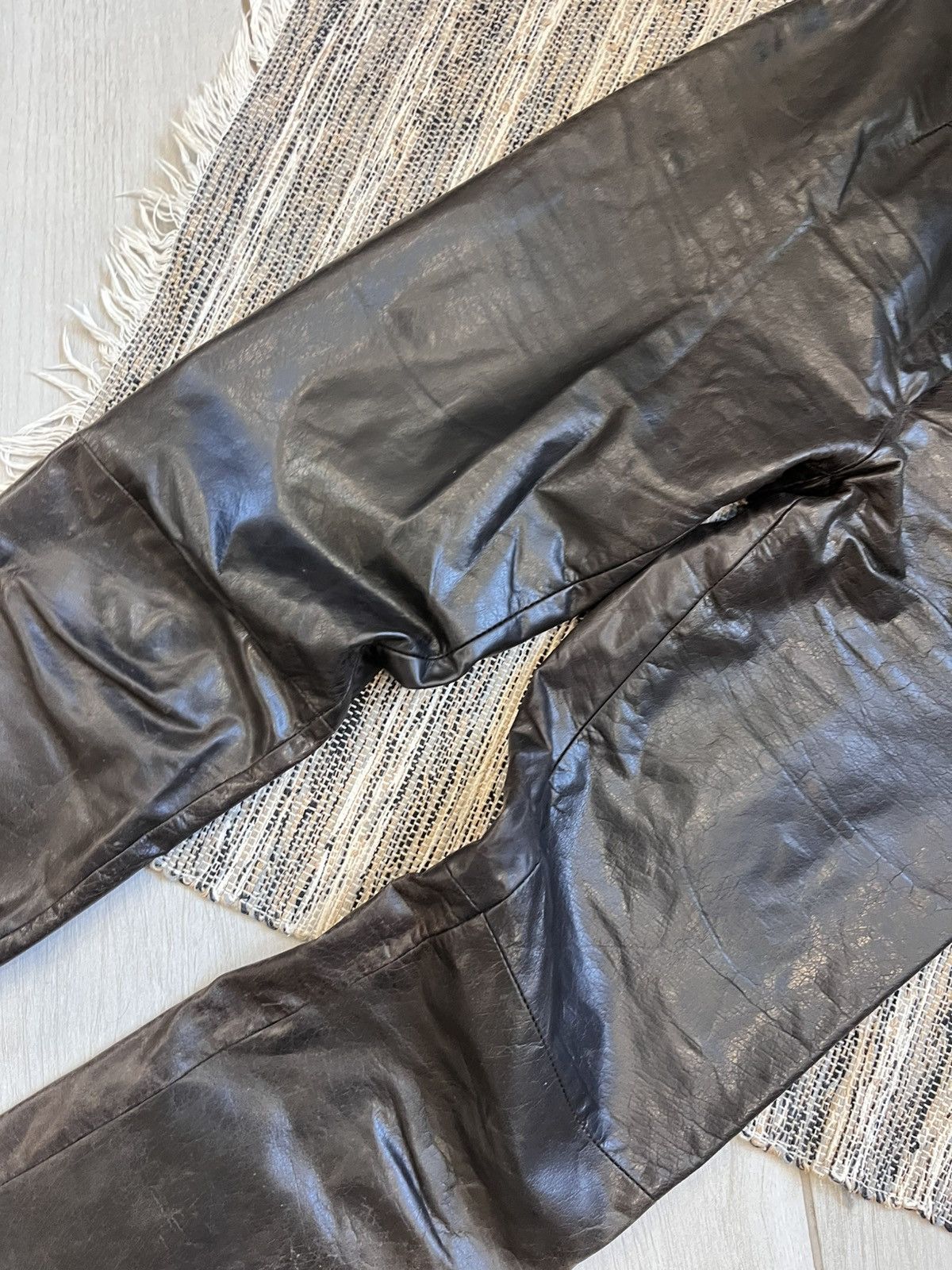 Genuine Leather × Vintage Vintage Virmani Real Leather Pants avantgarde Brown Retro Size 30" / US 8 / IT 44 - 4 Thumbnail