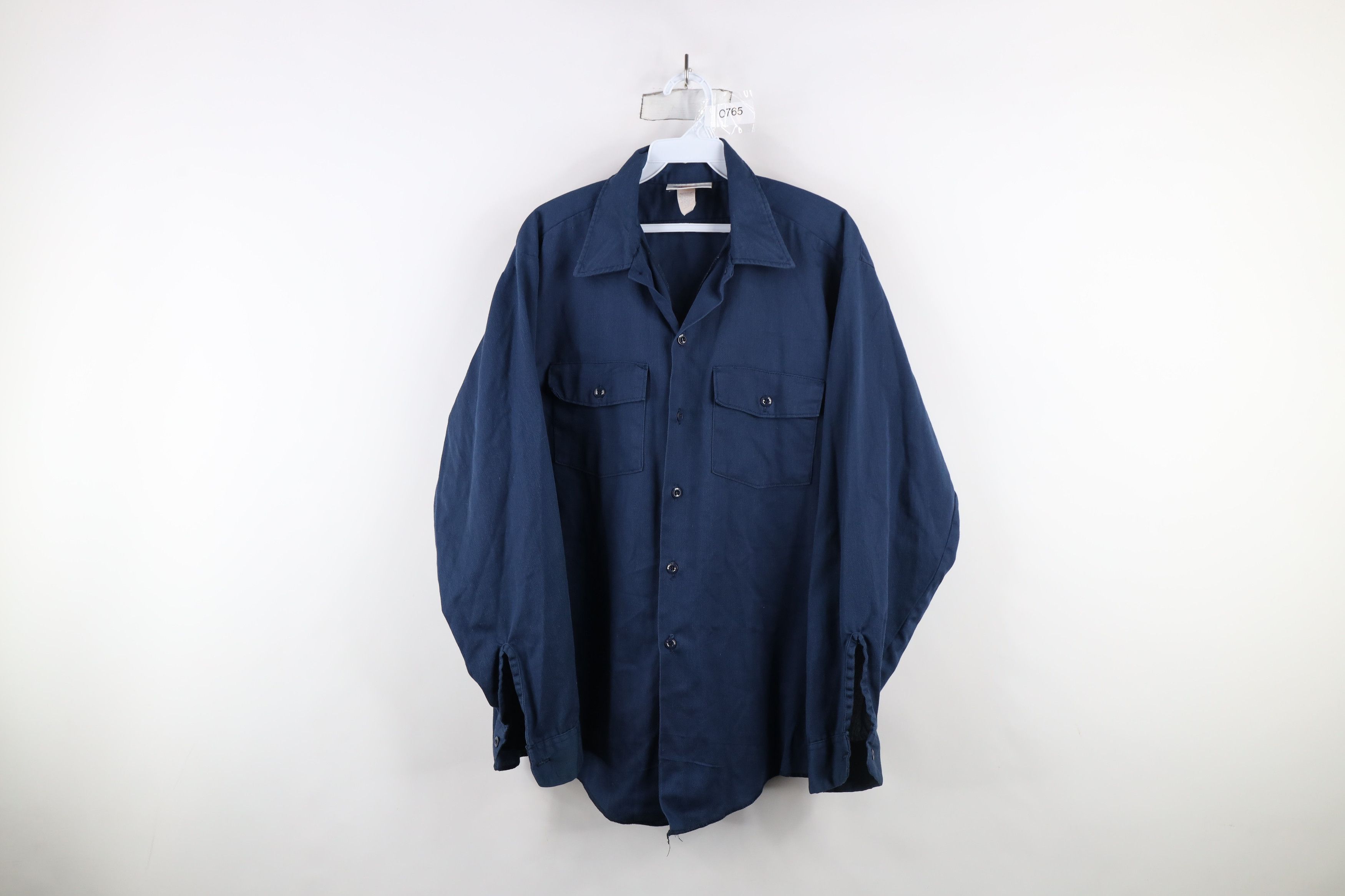 Dickies × Vintage Vintage 90s Dickies Workwear Mechanic Button Shirt Blue USA Size US M / EU 48-50 / 2 - 1 Thumbnail
