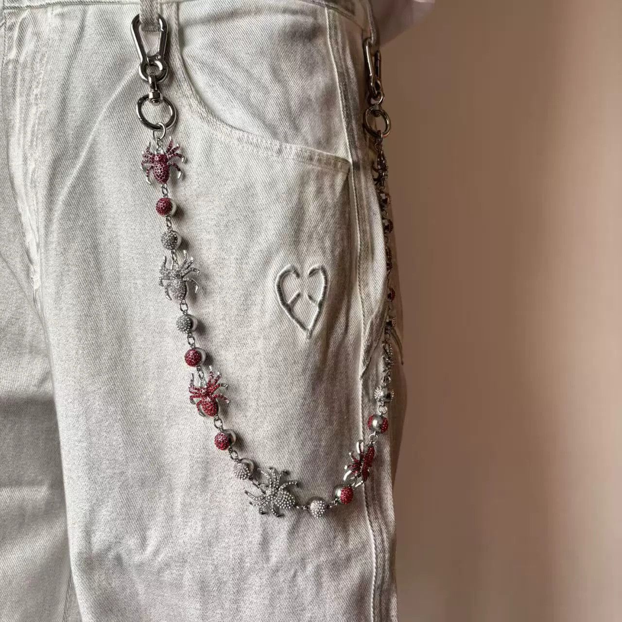 Vintage Retro hip-hop punk style jeans waist chain Size ONE SIZE - 2 Thumbnail