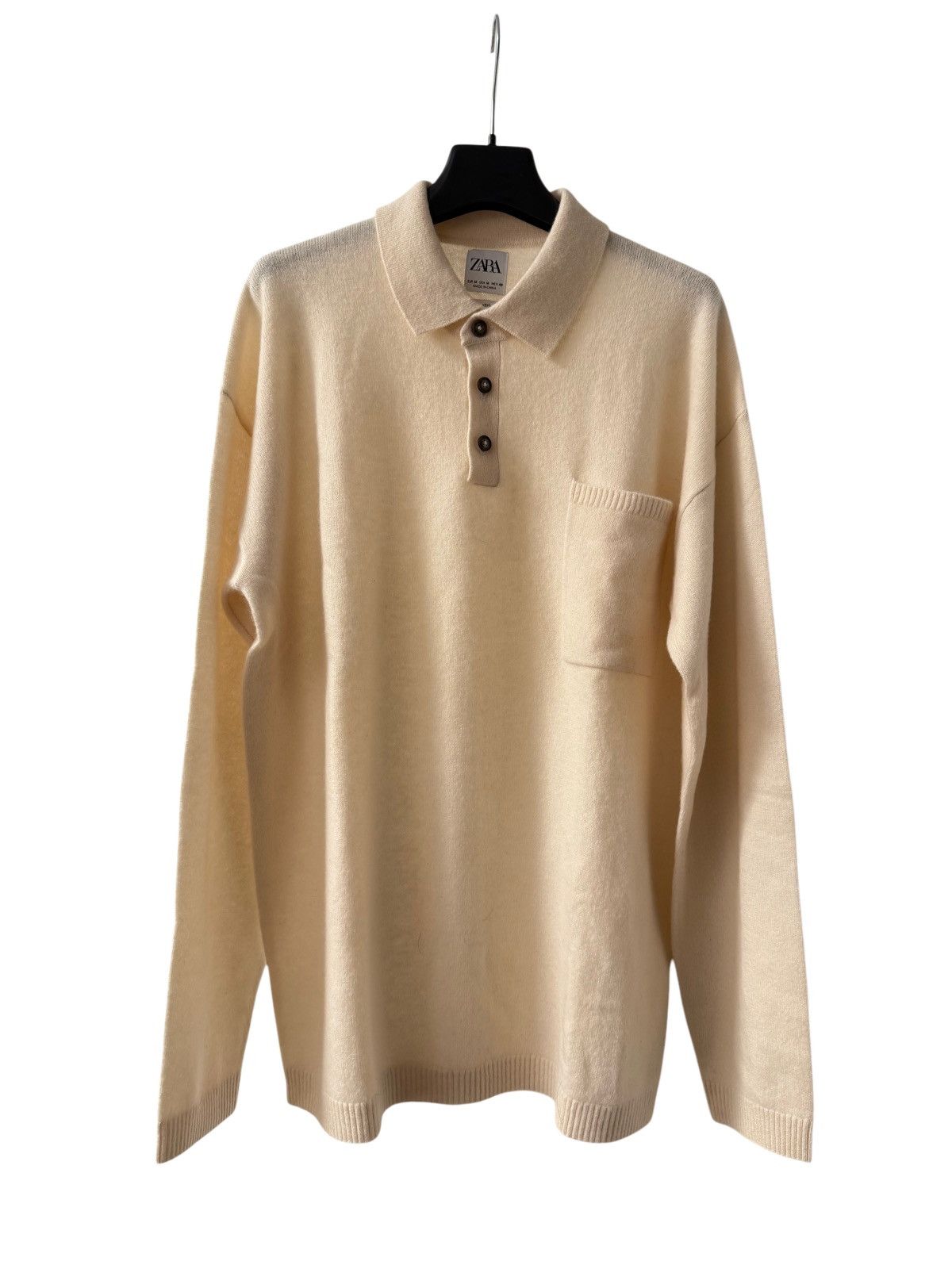 ZARA 100% CASHMERE KNIT POLO SWEATER