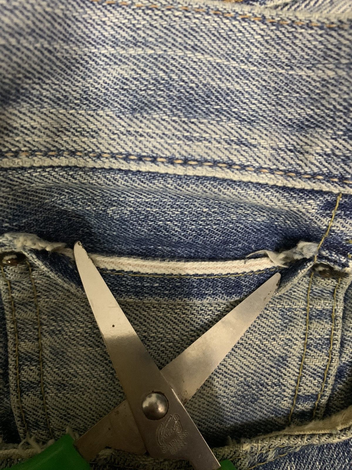Edwin Vintage Edwin 505X Selvedge Mud Wash Baggy Distressed Jeans Size US 33 - 11 Thumbnail