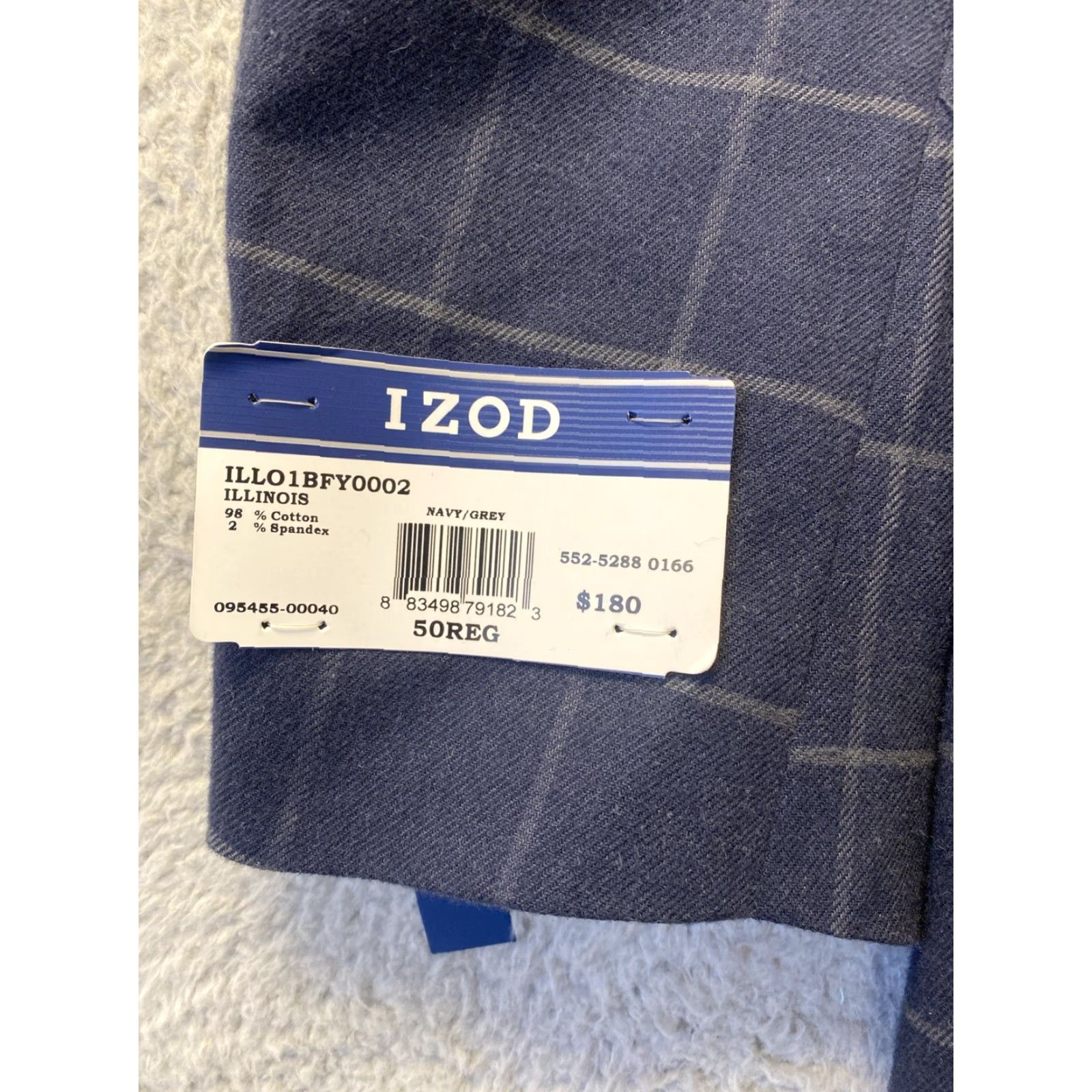 Izod IZOD Jacket Mens Navy Blue Sport 50R Regular Cotton Spandex Canvas Button Dry Clean Only Size US M / EU 48-50 / 2 - 6 Thumbnail
