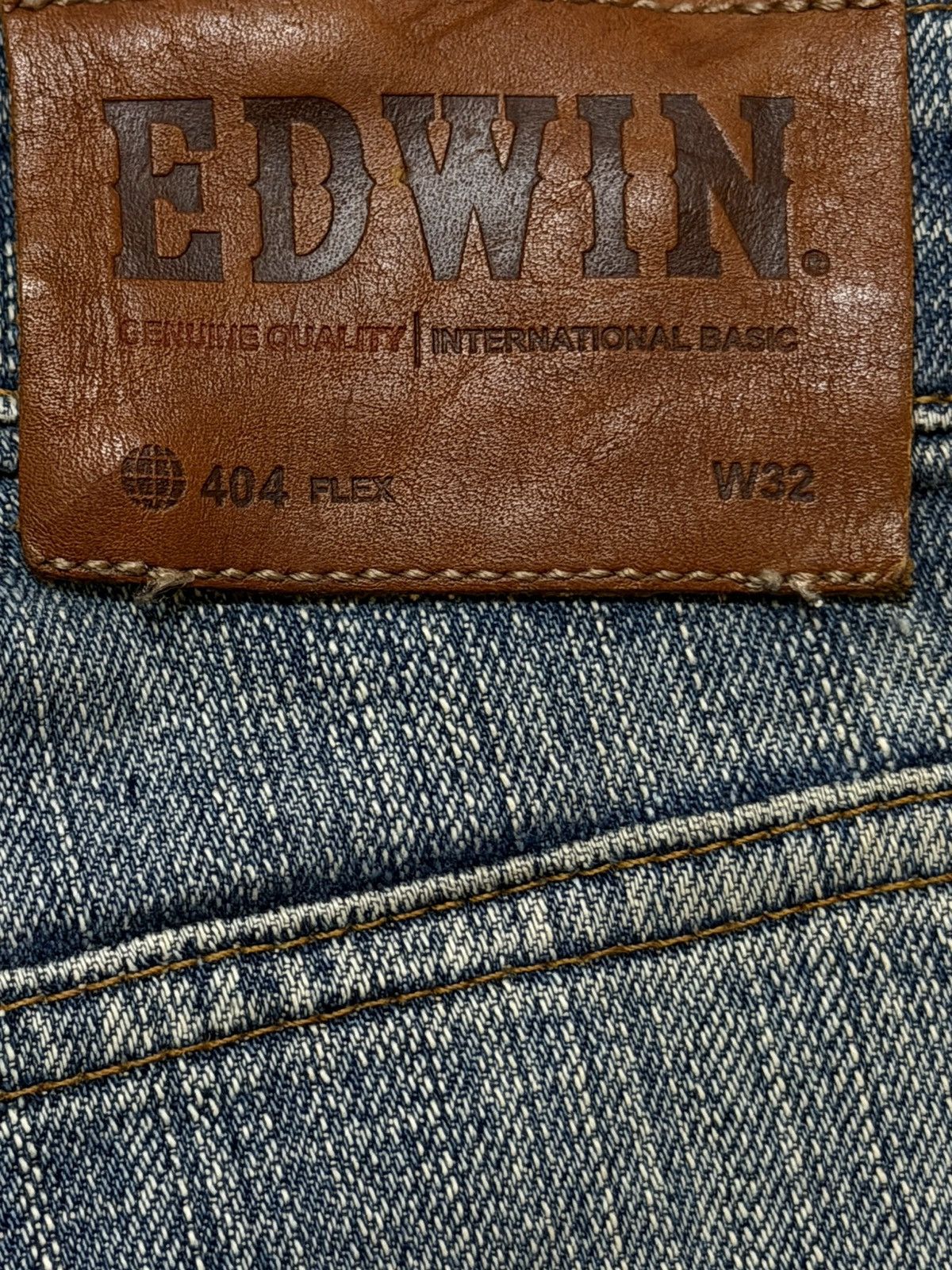 Edwin Vintage 90s Edwin 404 Mud Wash Faded Distress Wide Leg Jeans Size US 31 - 6 Thumbnail