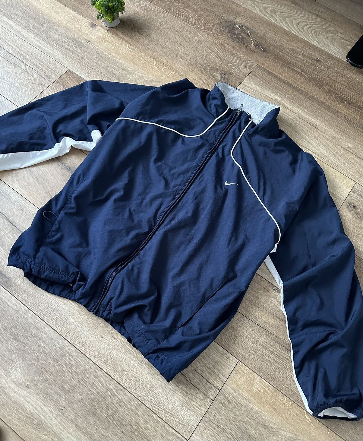 Nike Nylon Jacket, Men's Size L Nylon navy blue type Vintage Second Hand