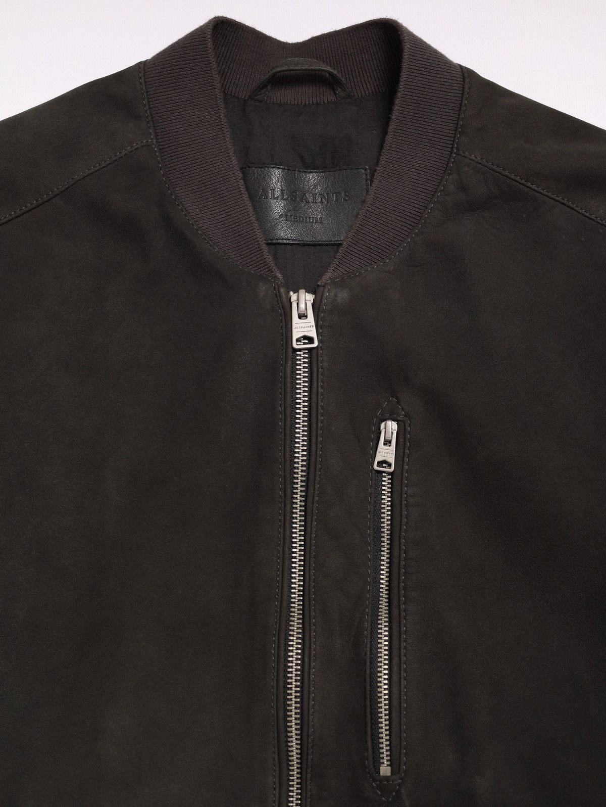 Allsaints Allsaints Suede Sheep Leather Jacket Stones Bomber Dark Gray Size US M / EU 48-50 / 2 - 8 Thumbnail