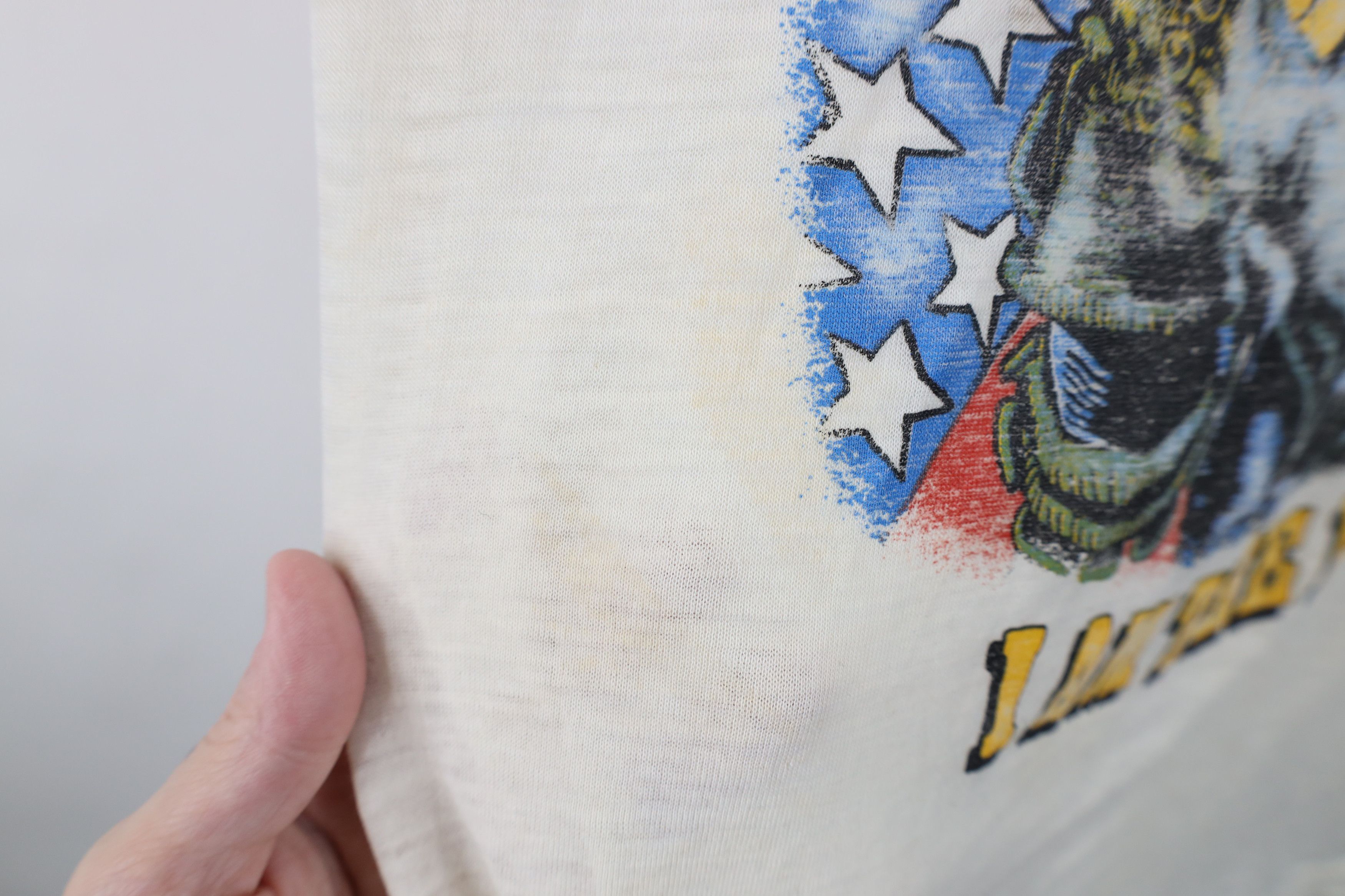 Vintage Vintage 80s Thin I Am The Law Anthrax Band T-Shirt White USA Size US S / EU 44-46 / 1 - 11 Thumbnail
