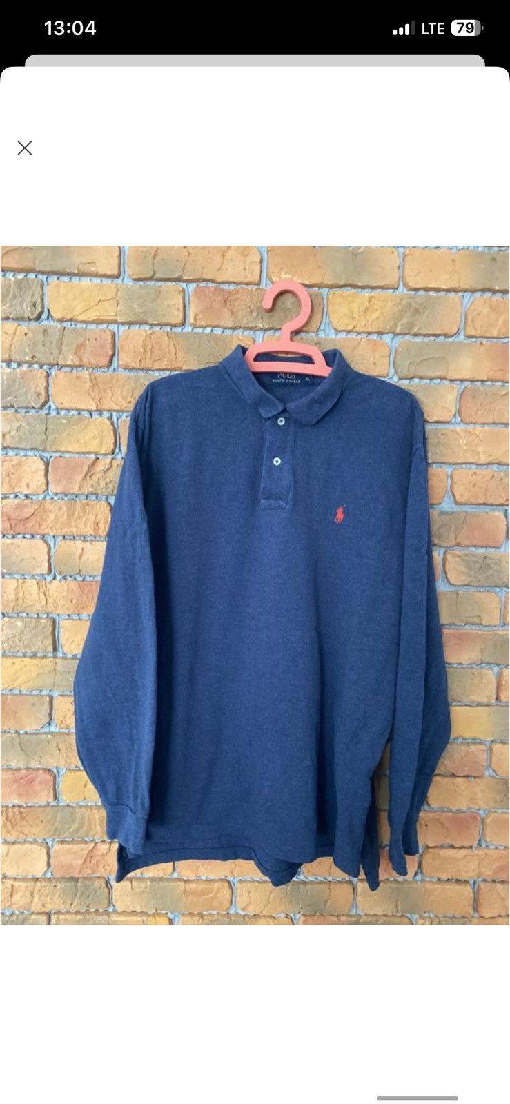 Polo Ralph Lauren Polo Ralph Lauren Navy Long Sleeve Polo Shirt Size US XL / EU 56 / 4 - 5 Thumbnail