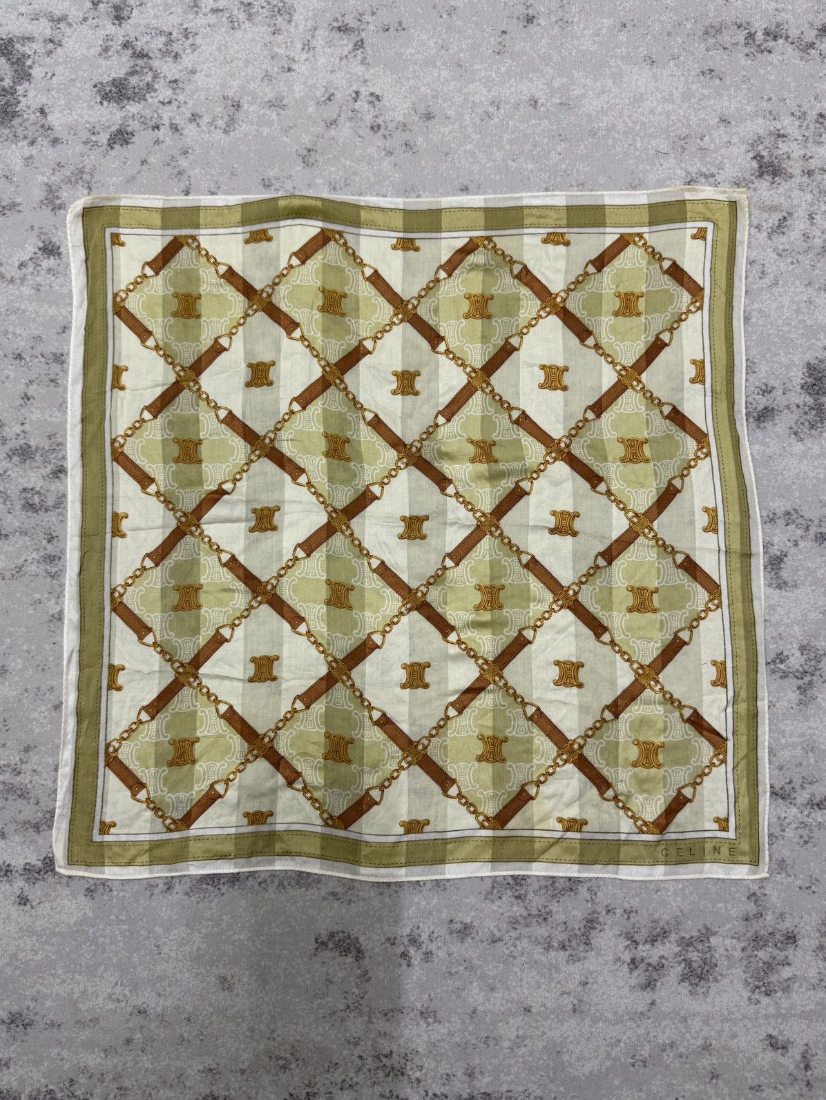 Celine Celine Handkerchief/Pocketsquares Olive Green Size ONE SIZE - 5 Thumbnail