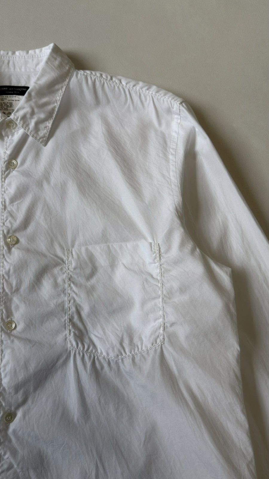 Comme des Garcons S/S 2000 White Crinkle Cotton Shirt Size US M / EU 48-50 / 2 - 10 Thumbnail