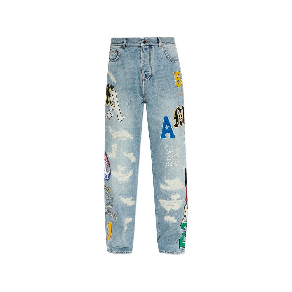 Amiri Amiri BLUE Denim - Wide-Leg Jeans Size US 30 / EU 46 - 1 Thumbnail