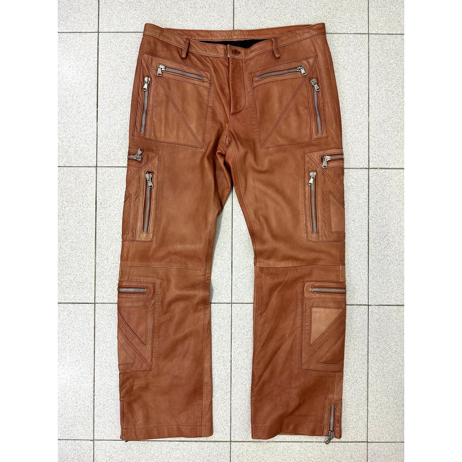 Dolce & Gabbana SS2002 Dolce & Gabbana leather zipper flight cargo pants Size US 34 / EU 50 - 1 Thumbnail