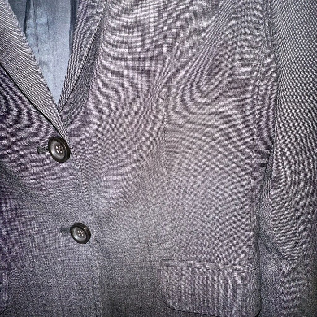 Banana Republic Banana Republic Charcoal Grid Fitted Sz 4 Wool Blazer Size S / US 4 / IT 40 - 2 Thumbnail