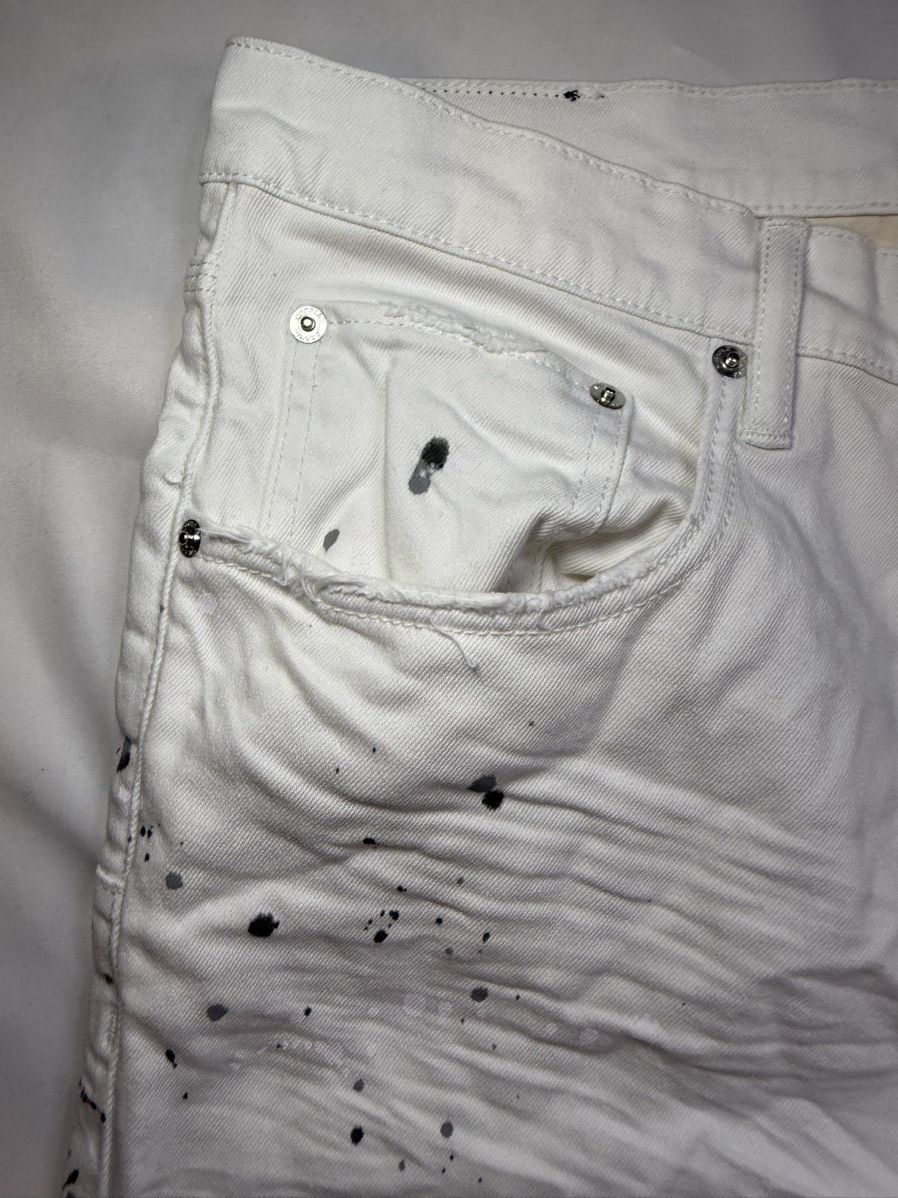 Purple Paint Splatter P001 Slim Fit Low Rise Slim Leg Denim Jeans Size US 36 / EU 52 - 9 Thumbnail