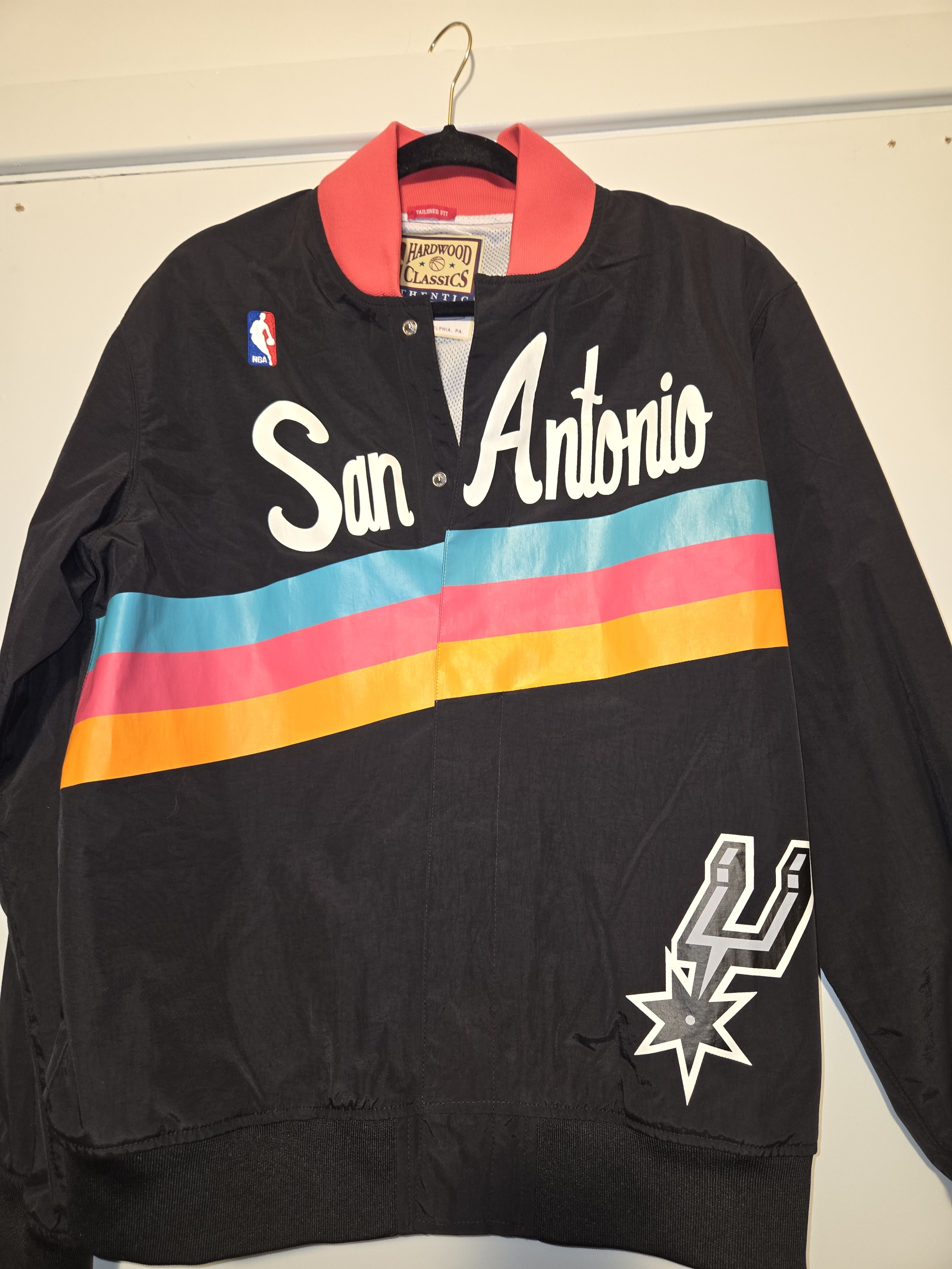 Men's Black San Antonio Spurs Authentic Warmup Jacket