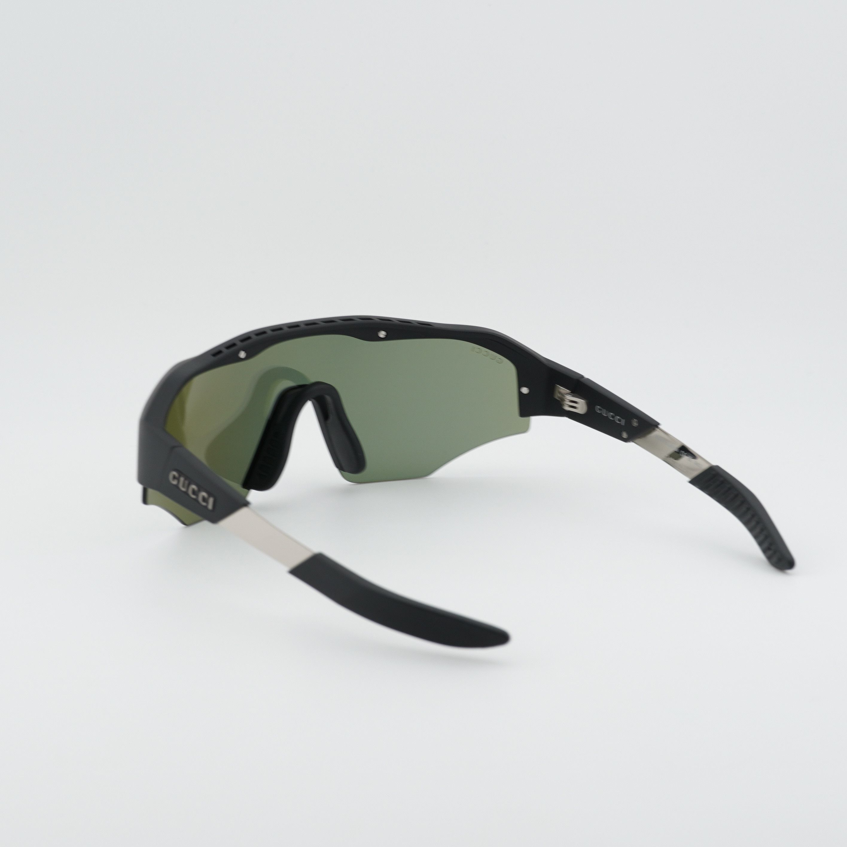 Gucci Gucci GG2017S 001 Sunglasses Black / Yellow Shield Frame Size ONE SIZE - 4 Thumbnail