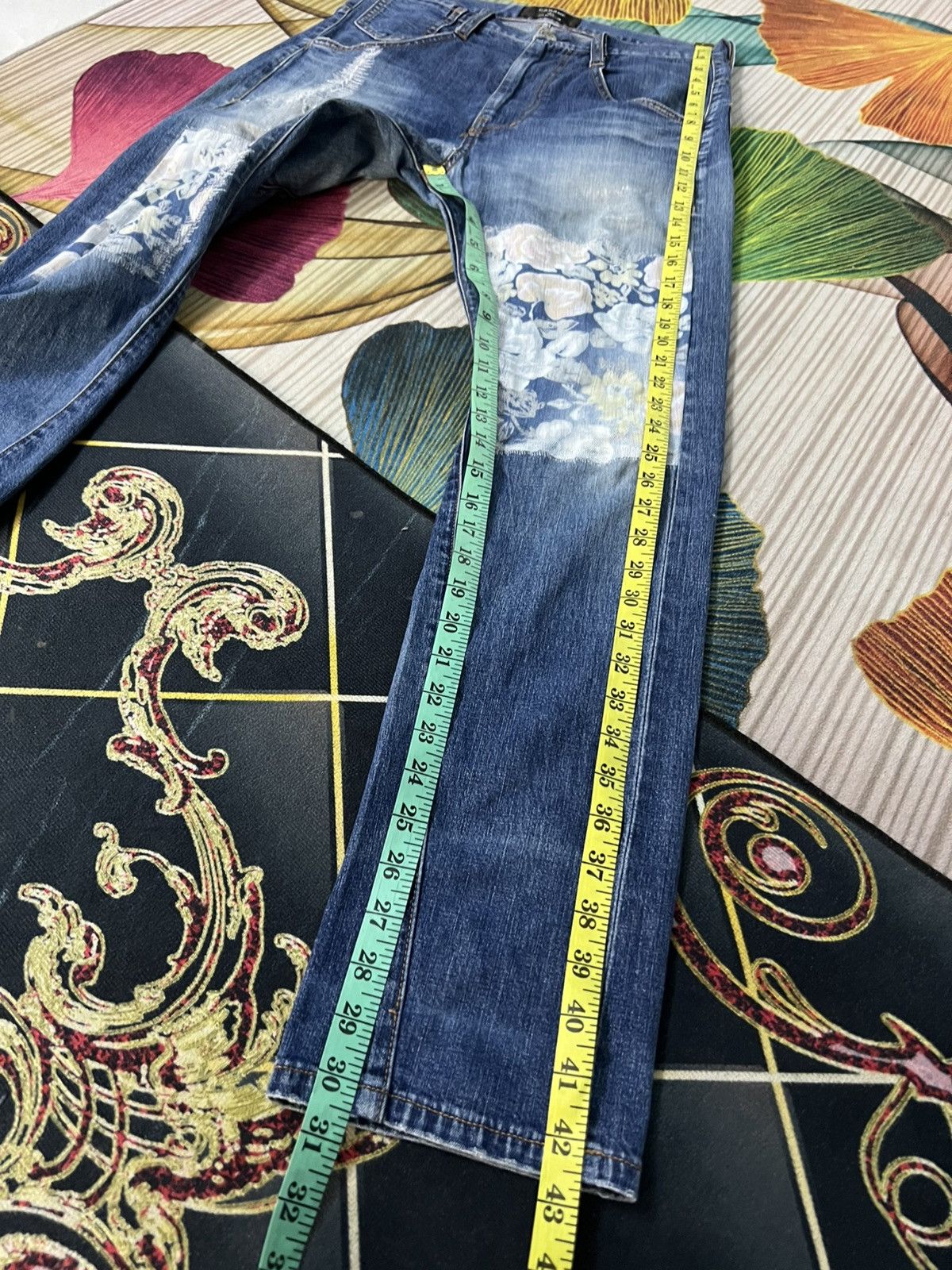 CABANE de ZUCCa Vintage Cabane De Zucca Patchwork Selvedge Mud Wash Jean Size US 30 / EU 46 - 4 Thumbnail