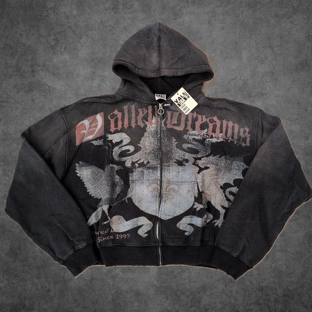 Vale VALE FOREVER “VENDETTA” Zip Hoodie [EVO] – Washed Black, XL Size US XL / EU 56 / 4 - 1 Thumbnail