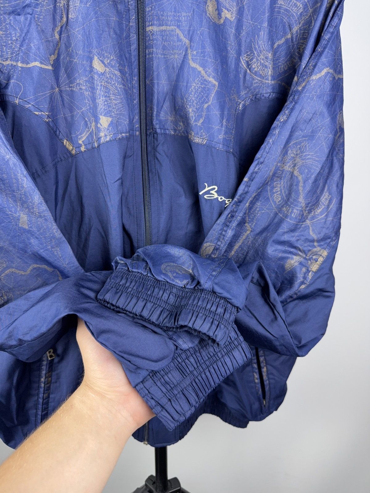 Bogner Vintage Bogner Map Print Windbreaker Jacket Navy Blue L Size US L / EU 52-54 / 3 - 8 Thumbnail