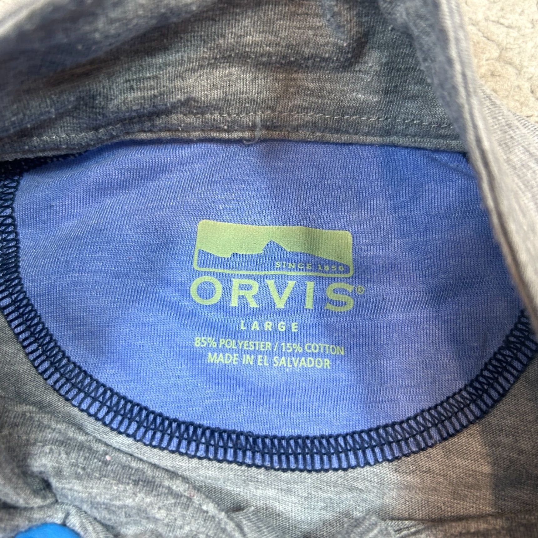 Orvis Orvis Men’s Gray Quarter Zip Pullover Long Sleeve Shirt Large Size Size US L / EU 52-54 / 3 - 3 Thumbnail