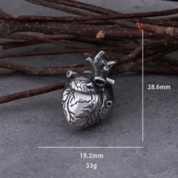 Vintage Anatomical Heart Pendant Necklace Size ONE SIZE - 4 Thumbnail