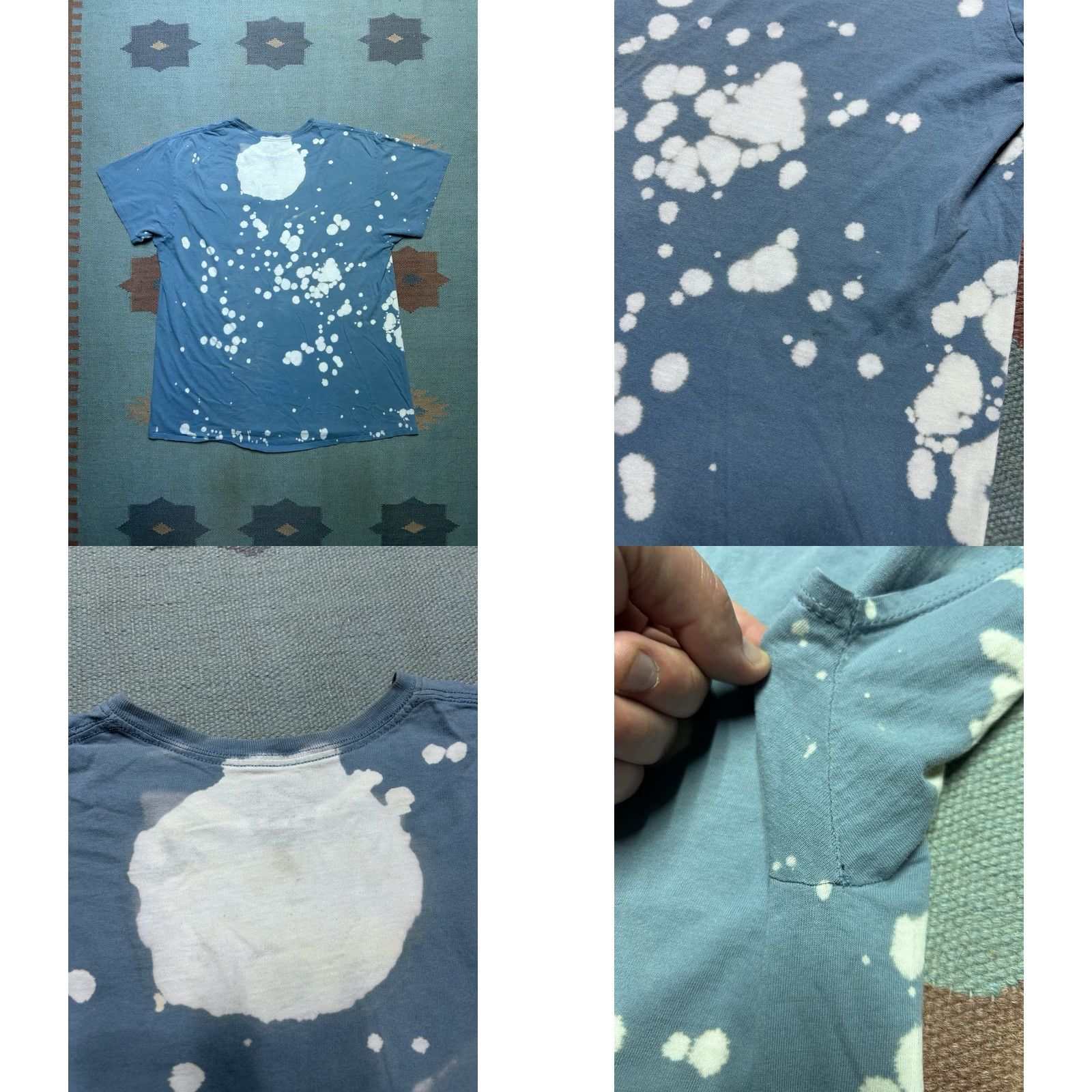 Fruit Of The Loom Fruit of the Loom Pocket T Shirt Bleach Tie Dye Distressed Cotton Soft XL Men Blues Pocket T Shirt Bleach Tie Dye Distressed Cotton Soft XL Men Blues Size US XL / EU 56 / 4 - 8 Thumbnail